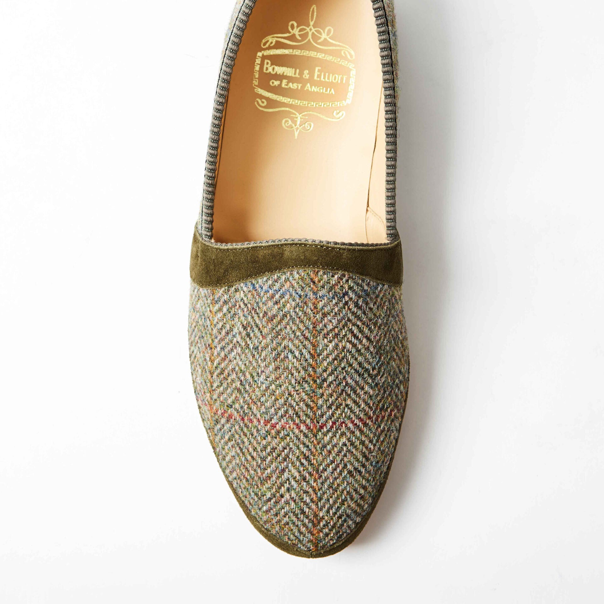 Loden Green Harris Tweed® Monk Slippers