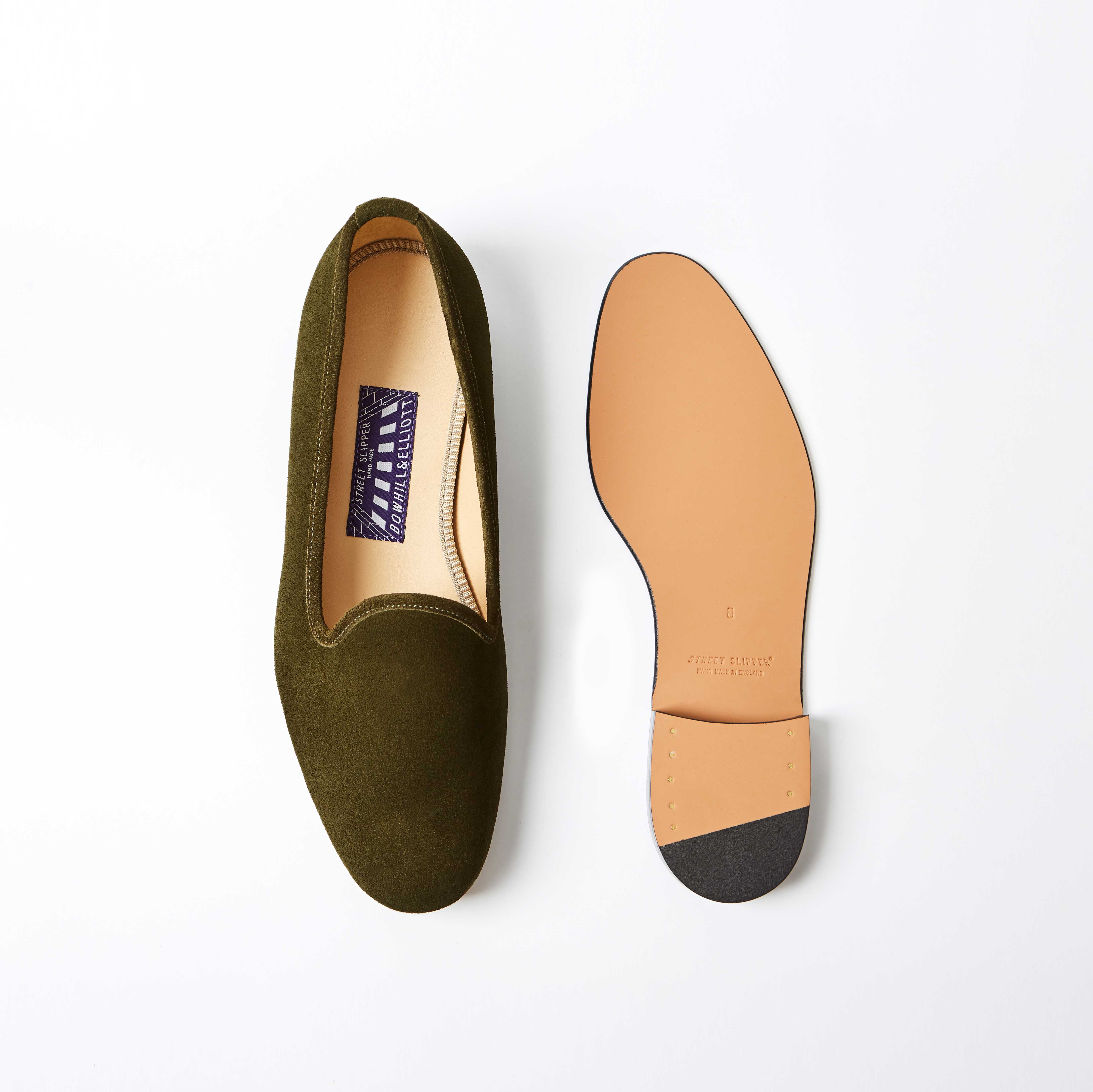 Olive Suede Venetian Slipper