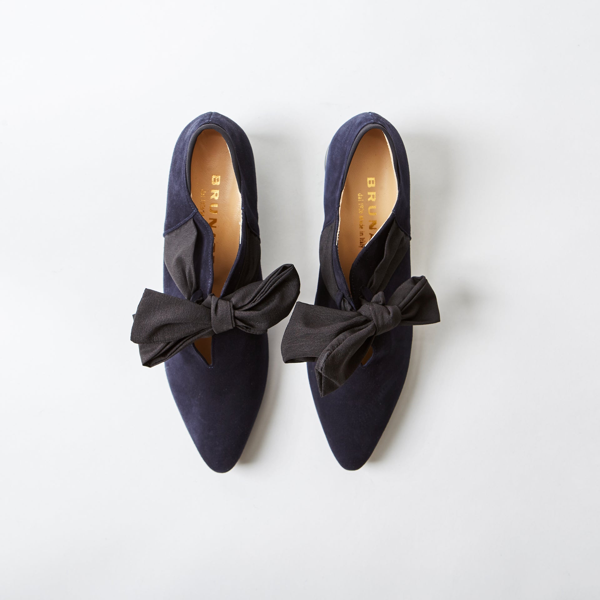 Milan Navy Suede Shoe with Bow