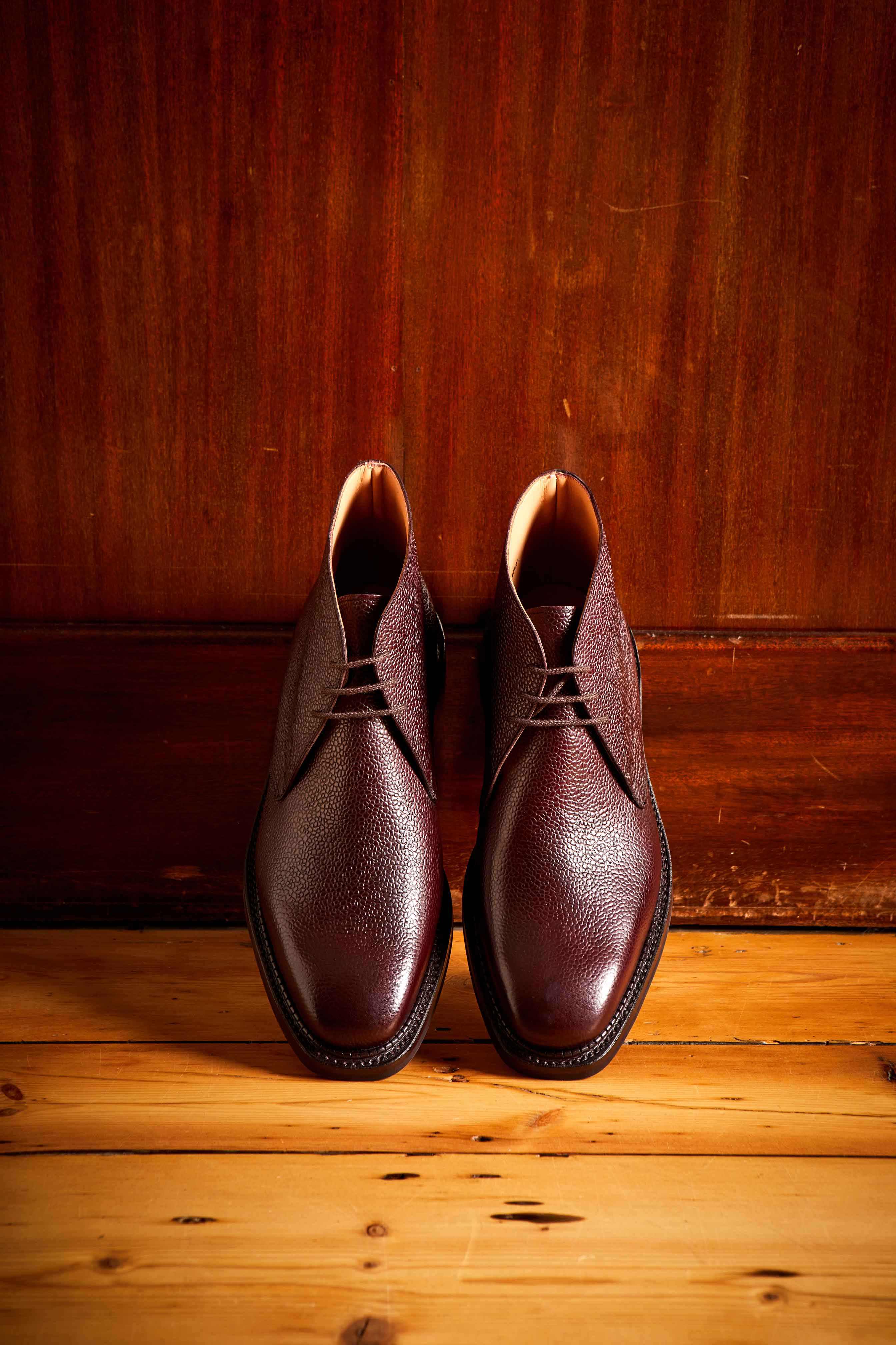 Molton Burgundy Scotch Grain Chukka Boot