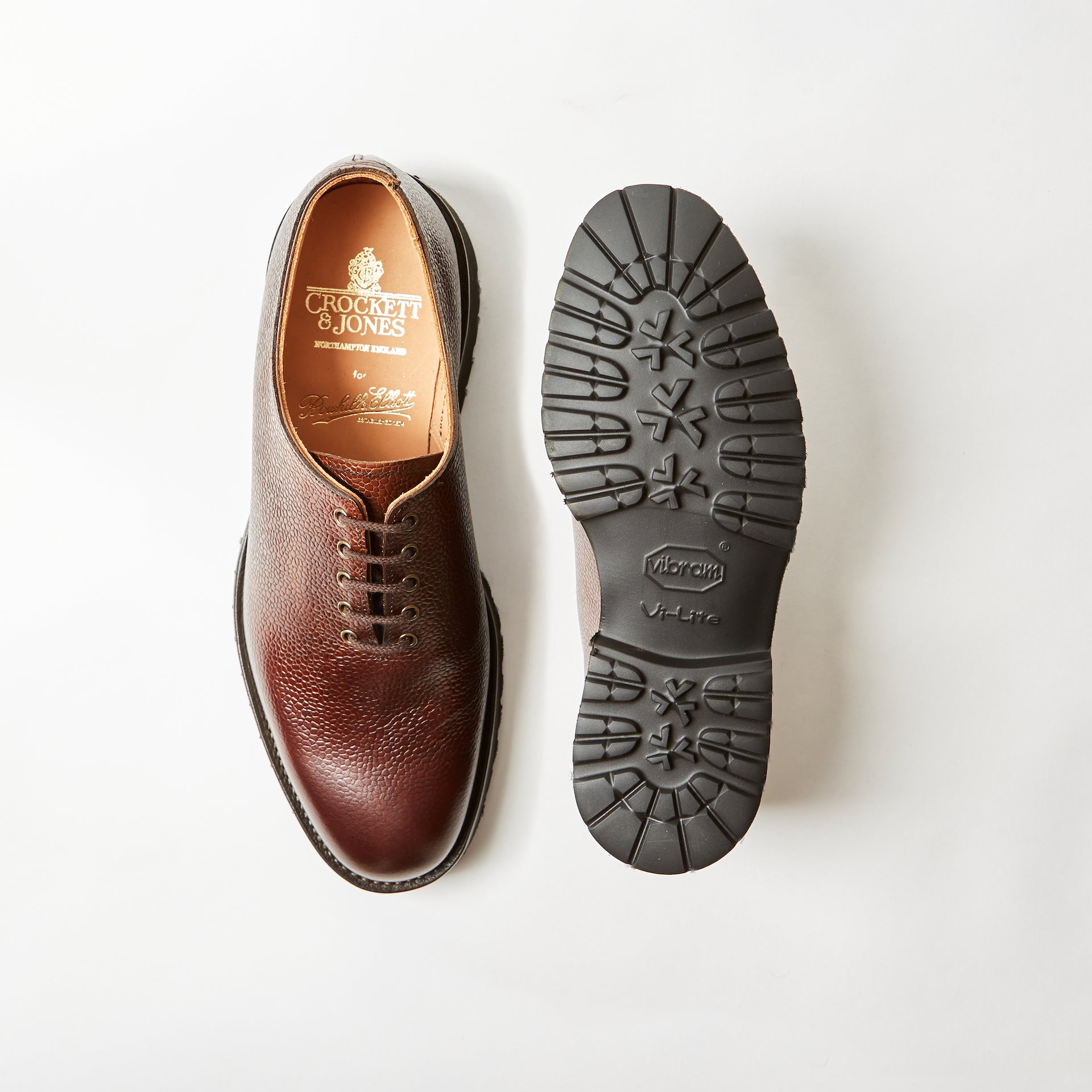 Crockett & Jones for Bowhill & Elliott - Wensum Dark Brown Scotch Grain