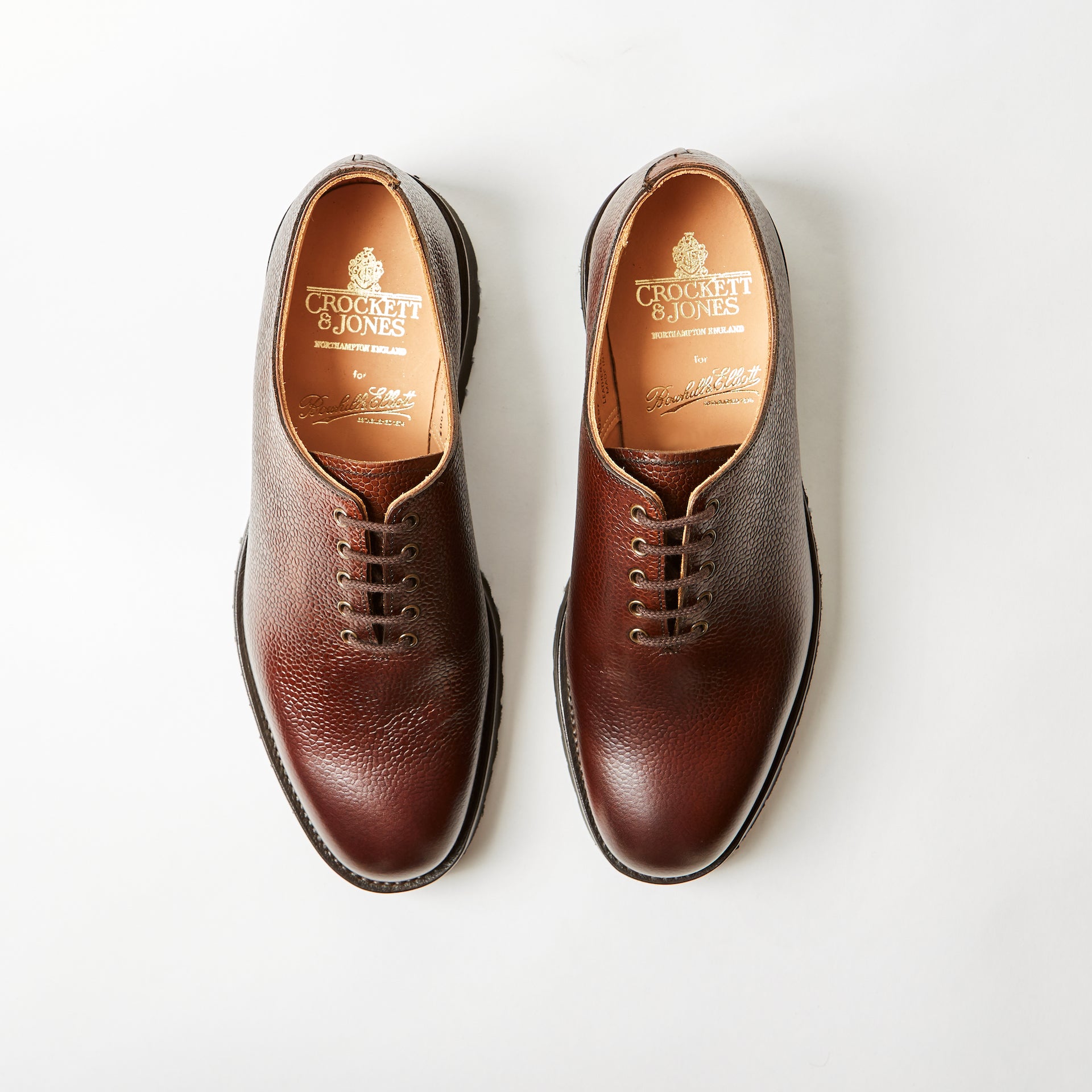 Crockett & Jones for Bowhill & Elliott - Wensum Dark Brown Scotch Grain