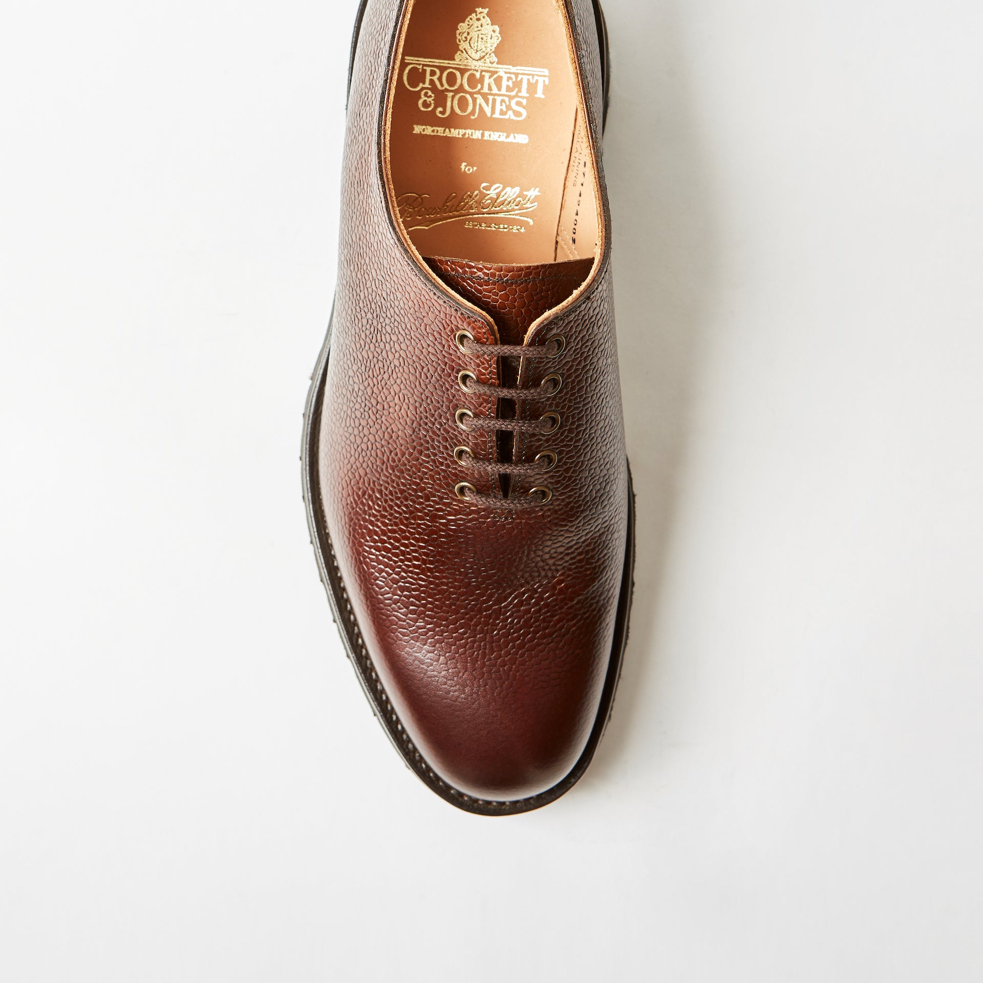 Crockett & Jones for Bowhill & Elliott - Wensum Dark Brown Scotch Grain