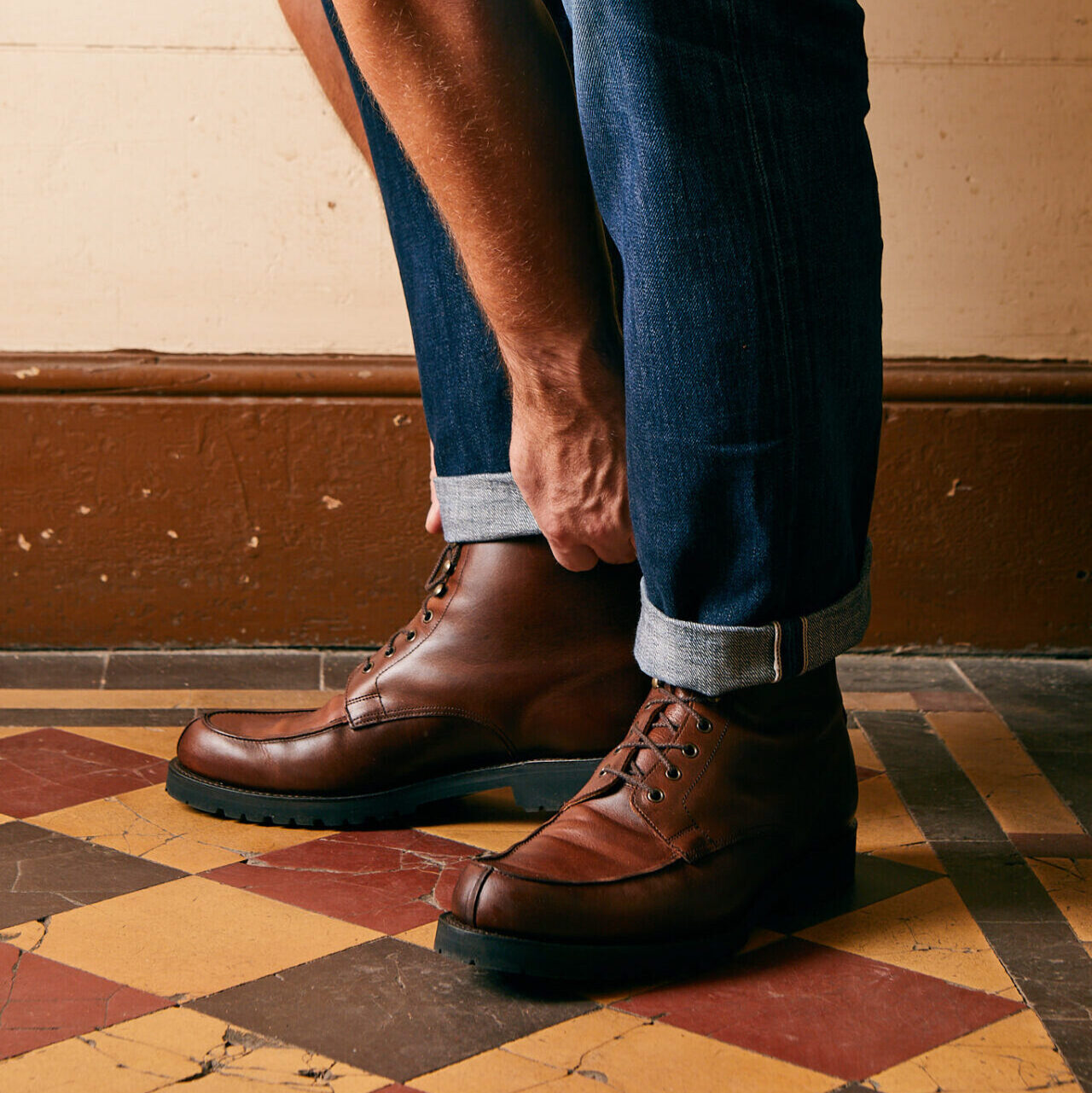 Crockett & Jones For Bowhill & Elliott - Wicklow Chocolate Hurricane Calf Boot