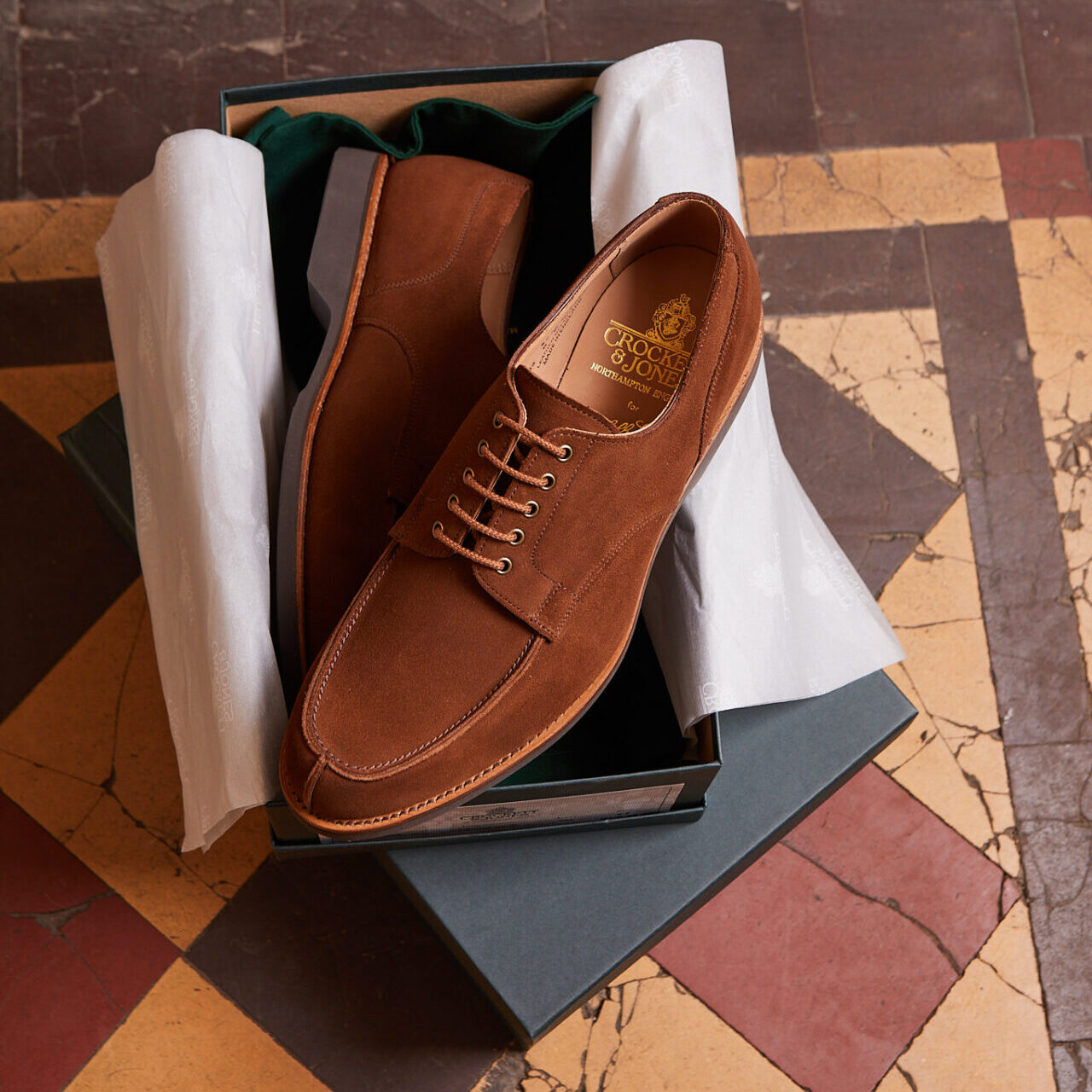 Crockett & Jones For Bowhill & Elliott - Wexford Tobacco Suede