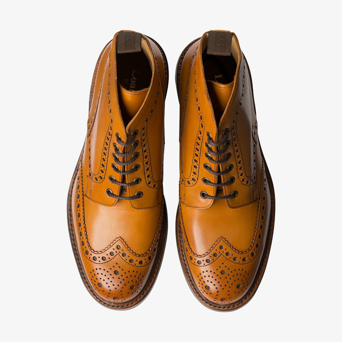 Bedale Tan Calf Leather Brogue Derby Boot