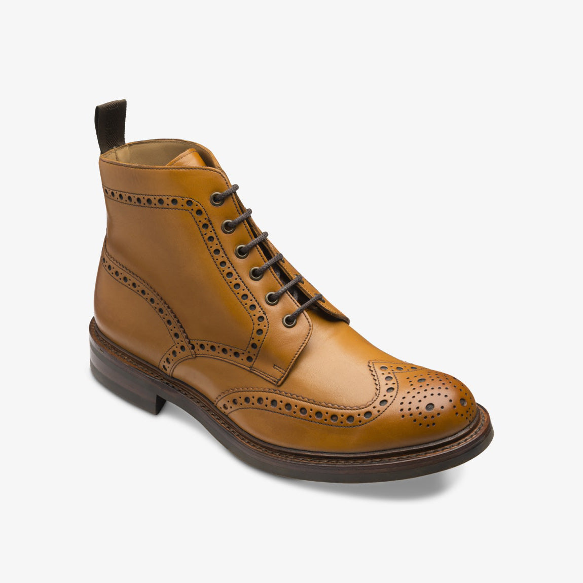 Bedale Tan Calf Leather Brogue Derby Boot