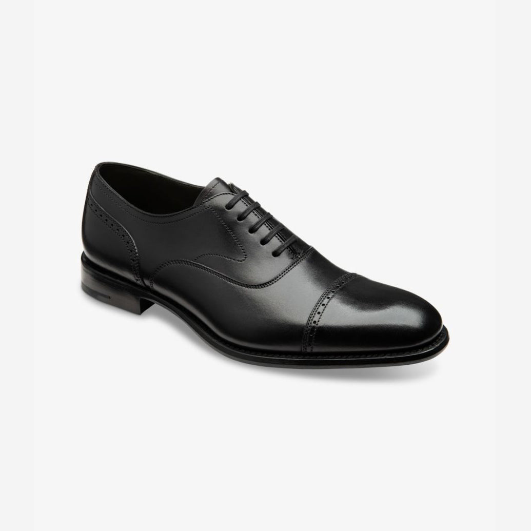 Hughes Black Calf Punched Toe Cap Oxford