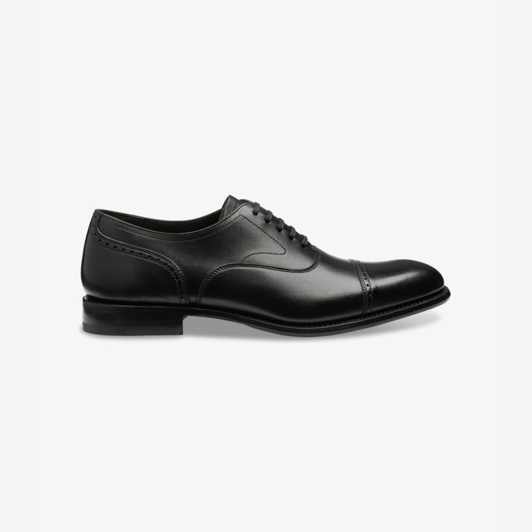 Hughes Black Calf Punched Toe Cap Oxford