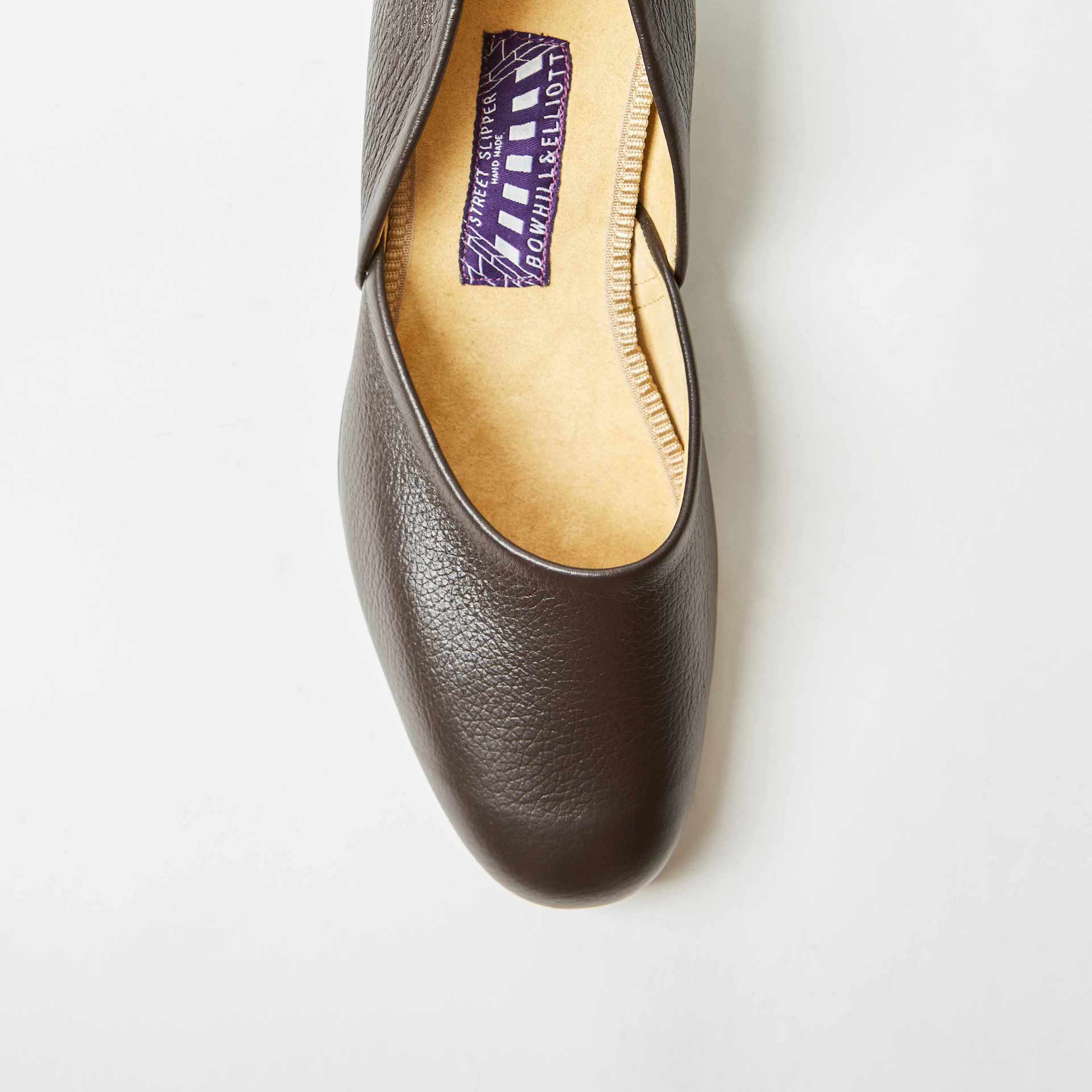 Mocha Deerskin Leather Hard Sole Grecian Slippers