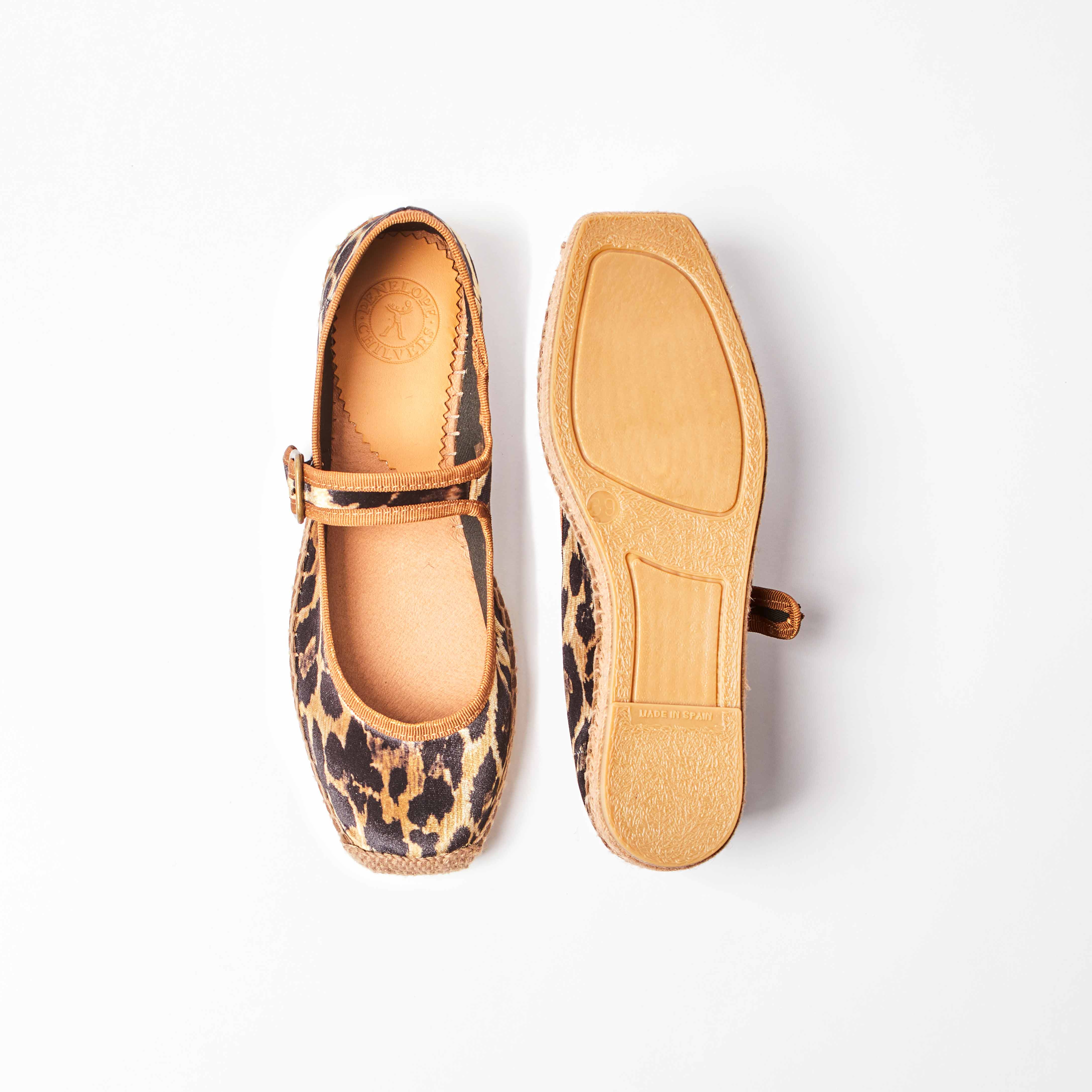 Flora Leopard Velvet Espadrille Brown