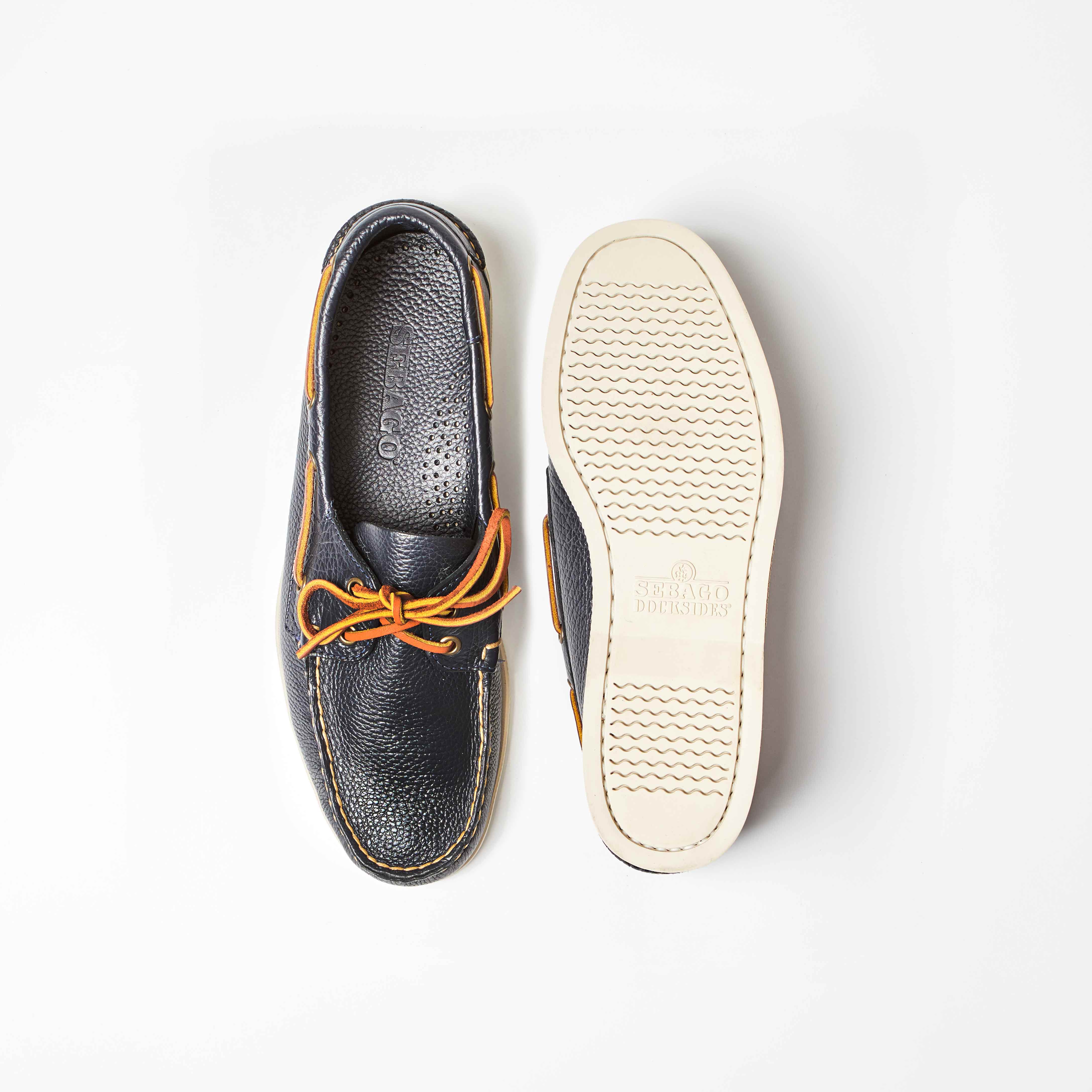 Dockside Martellato Navy Grain Leather Sailing Shoe