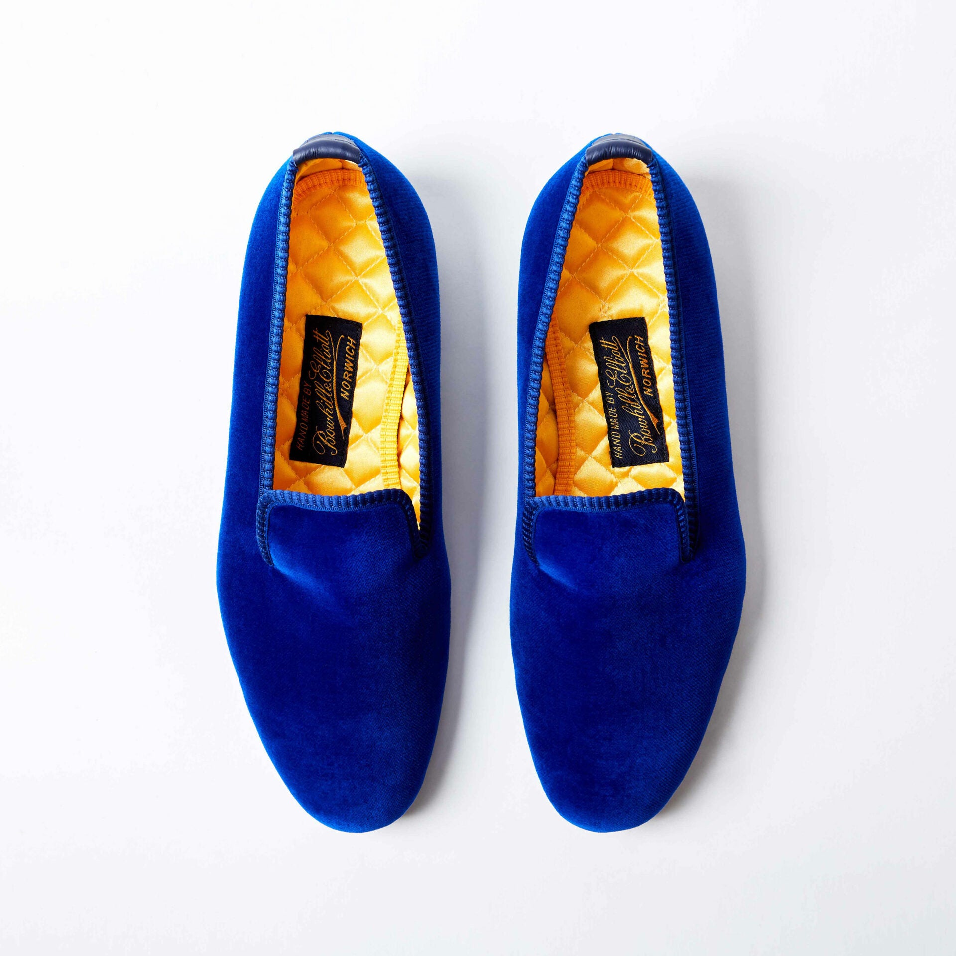 Royal Blue Velvet Plain Albert Slippers