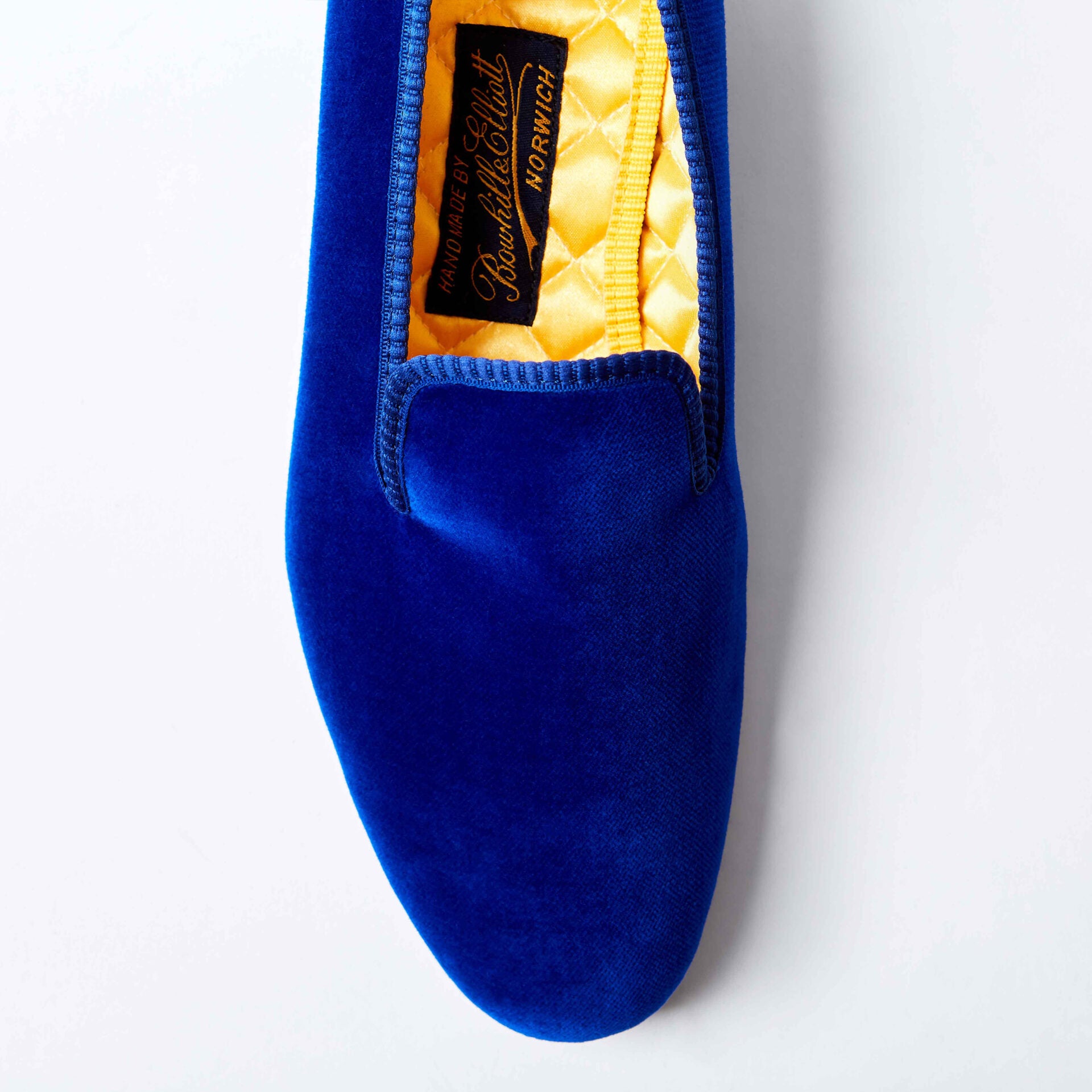 Royal Blue Velvet Plain Albert Slippers