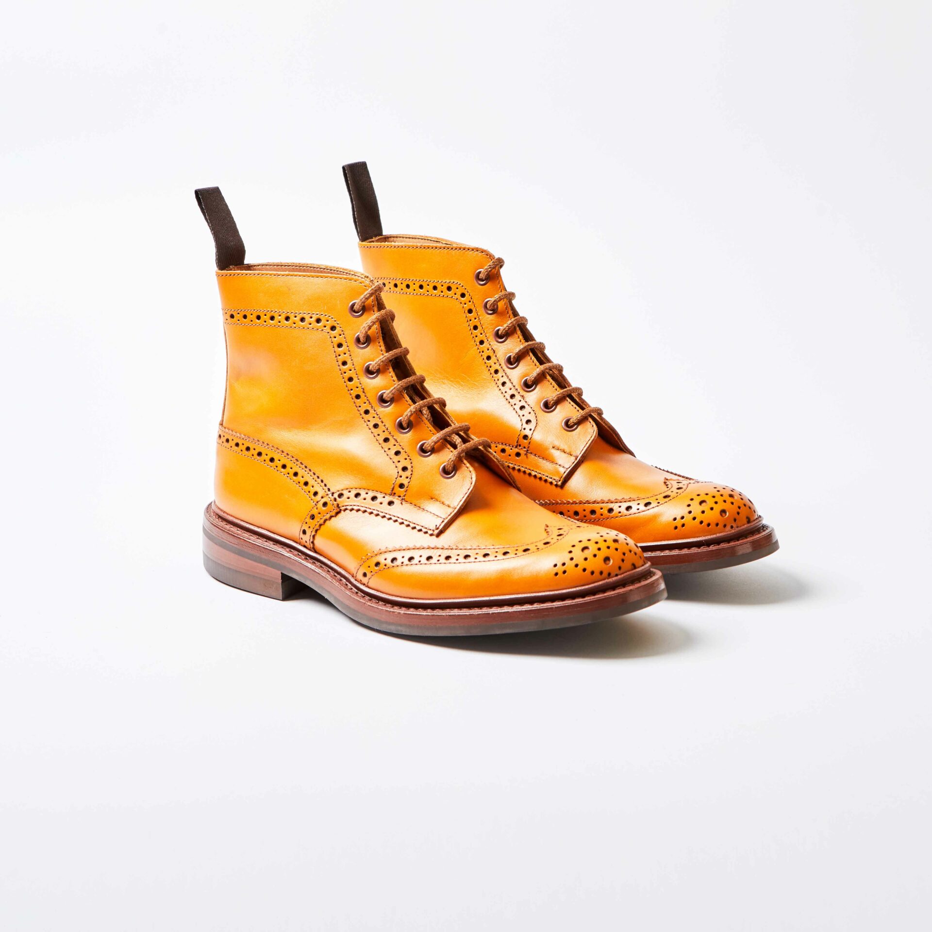 Stow Acorn Antique Brown Calf Brogue Boots Bowhill and Elliott