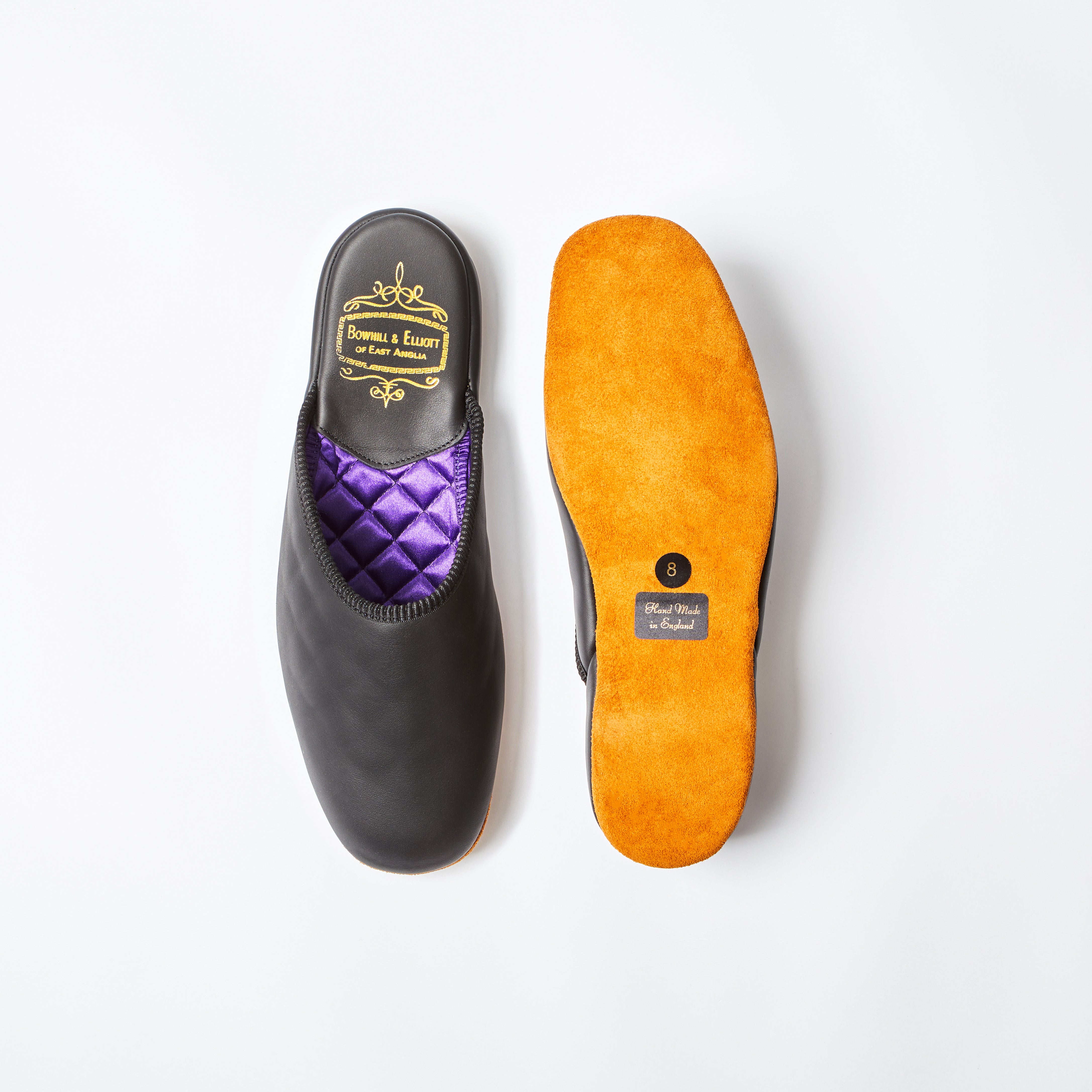 Black Leather Mule Slipper