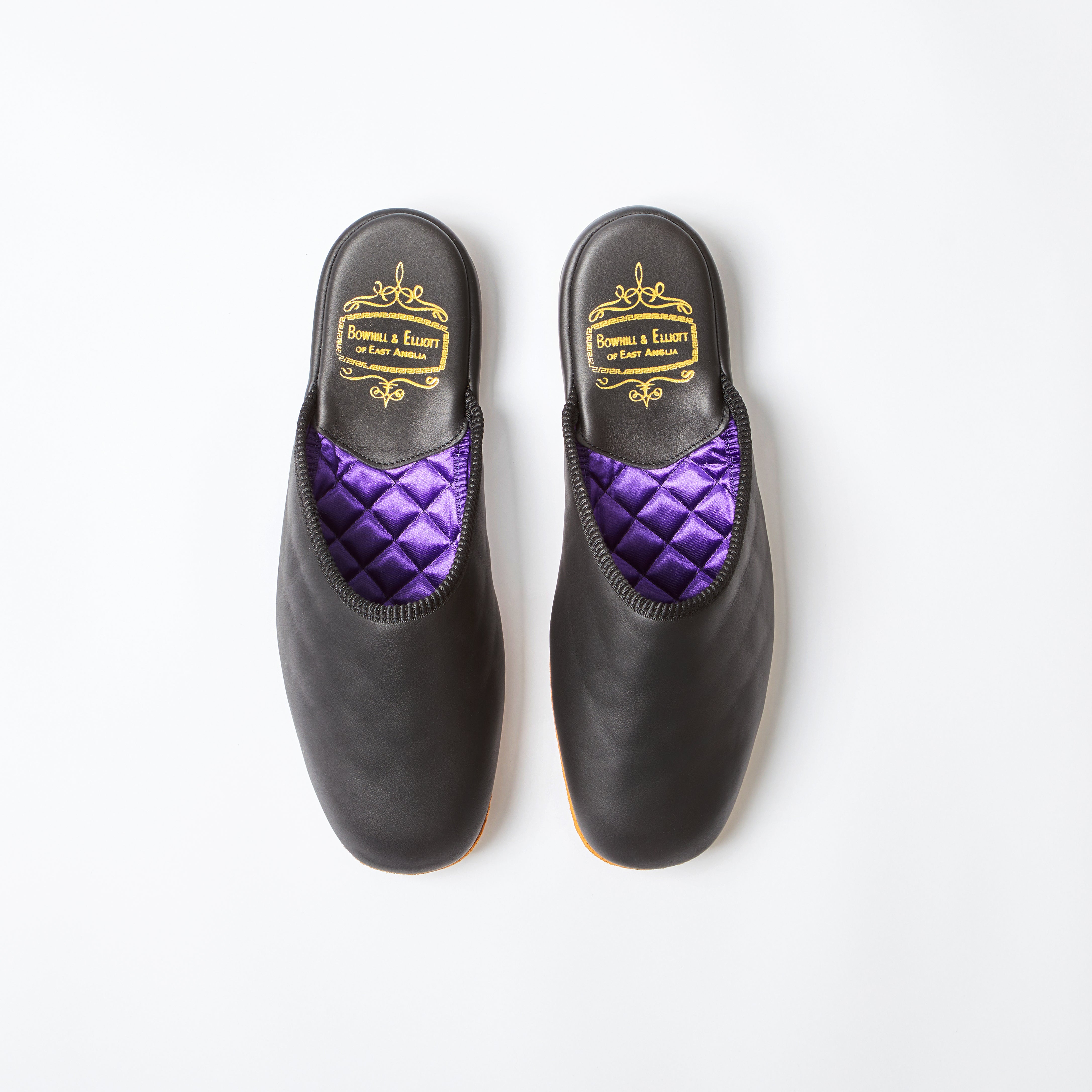 Black Leather Mule Slipper