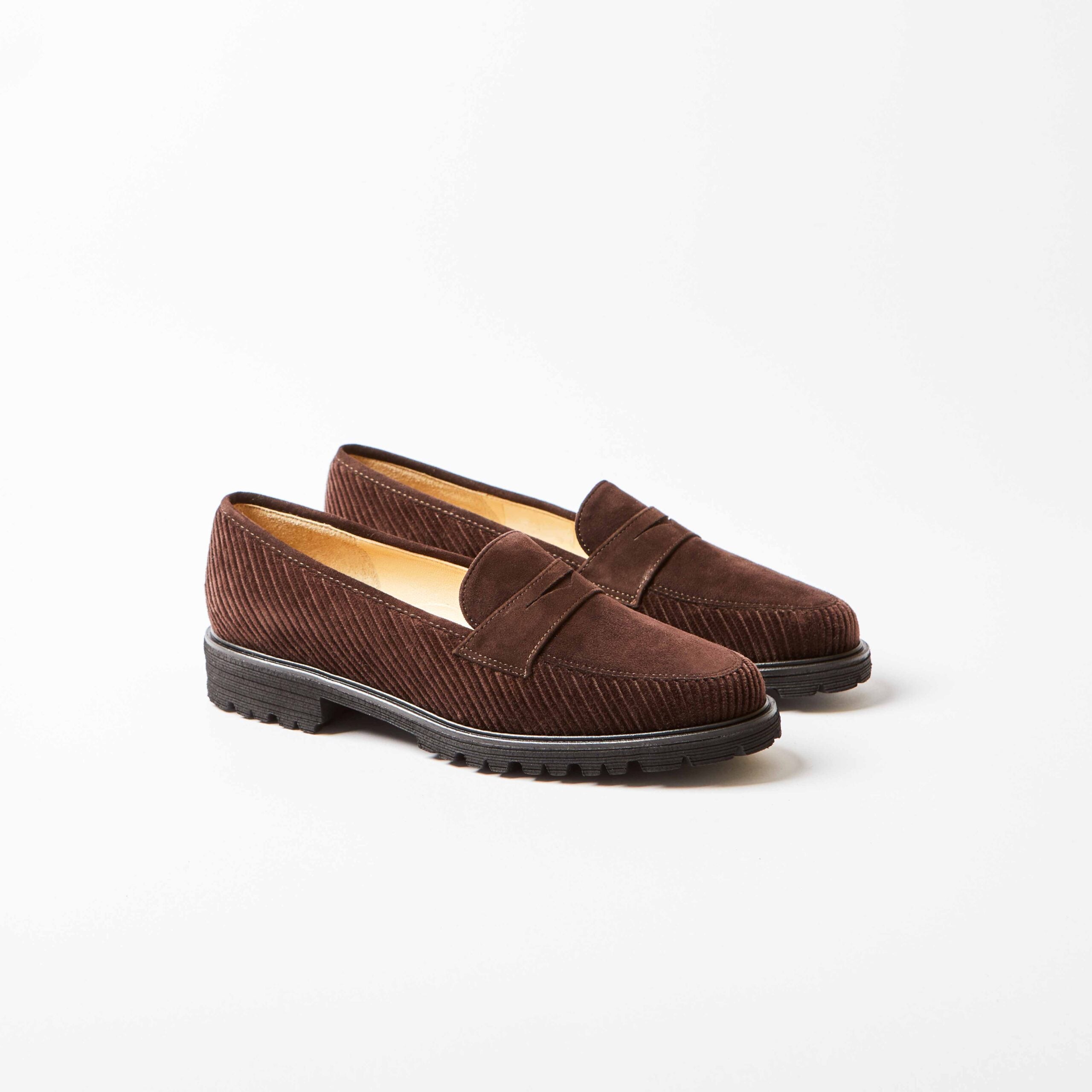 Forli Dark Brown Corduroy Suede Penny Loafer