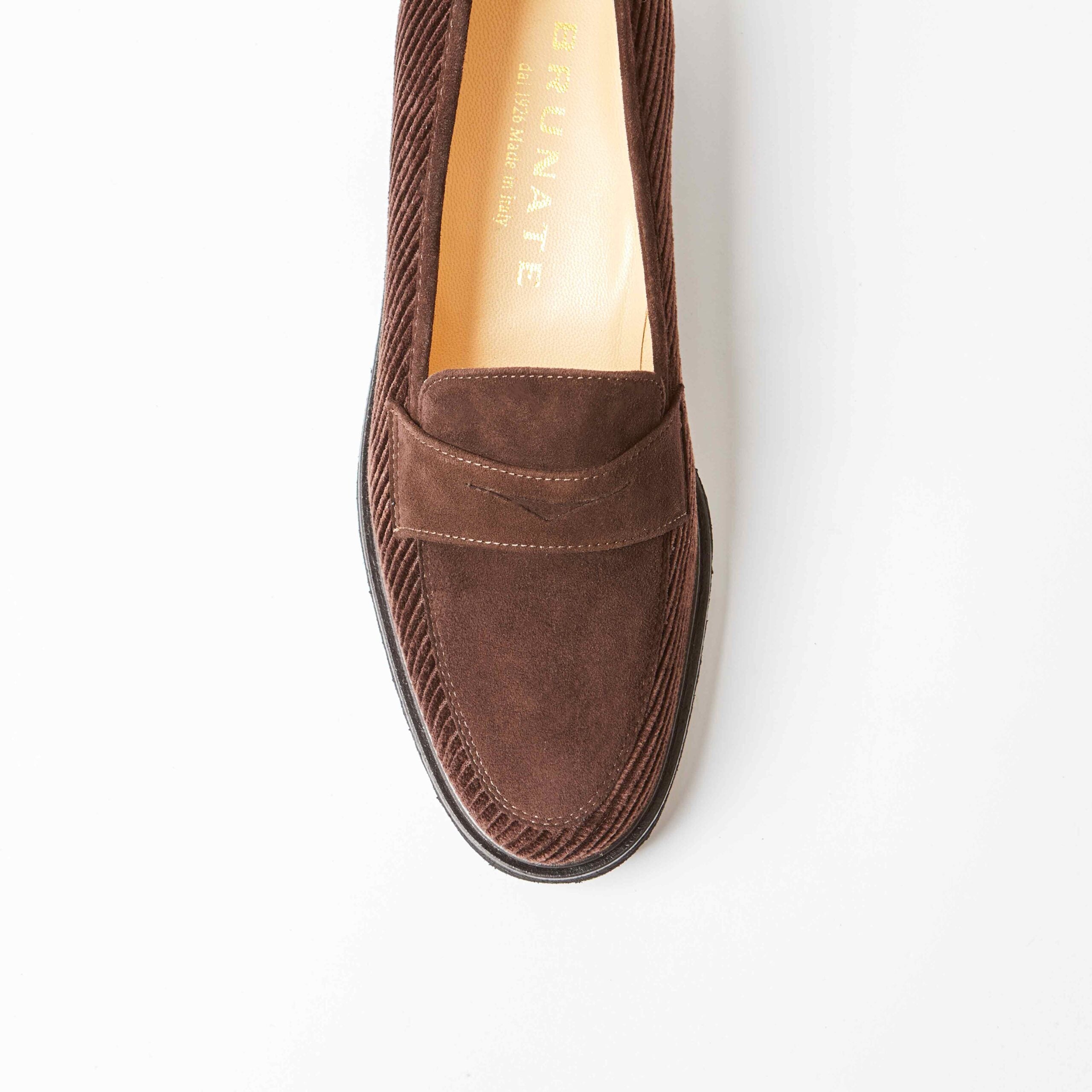 Forli Dark Brown Corduroy Suede Penny Loafer
