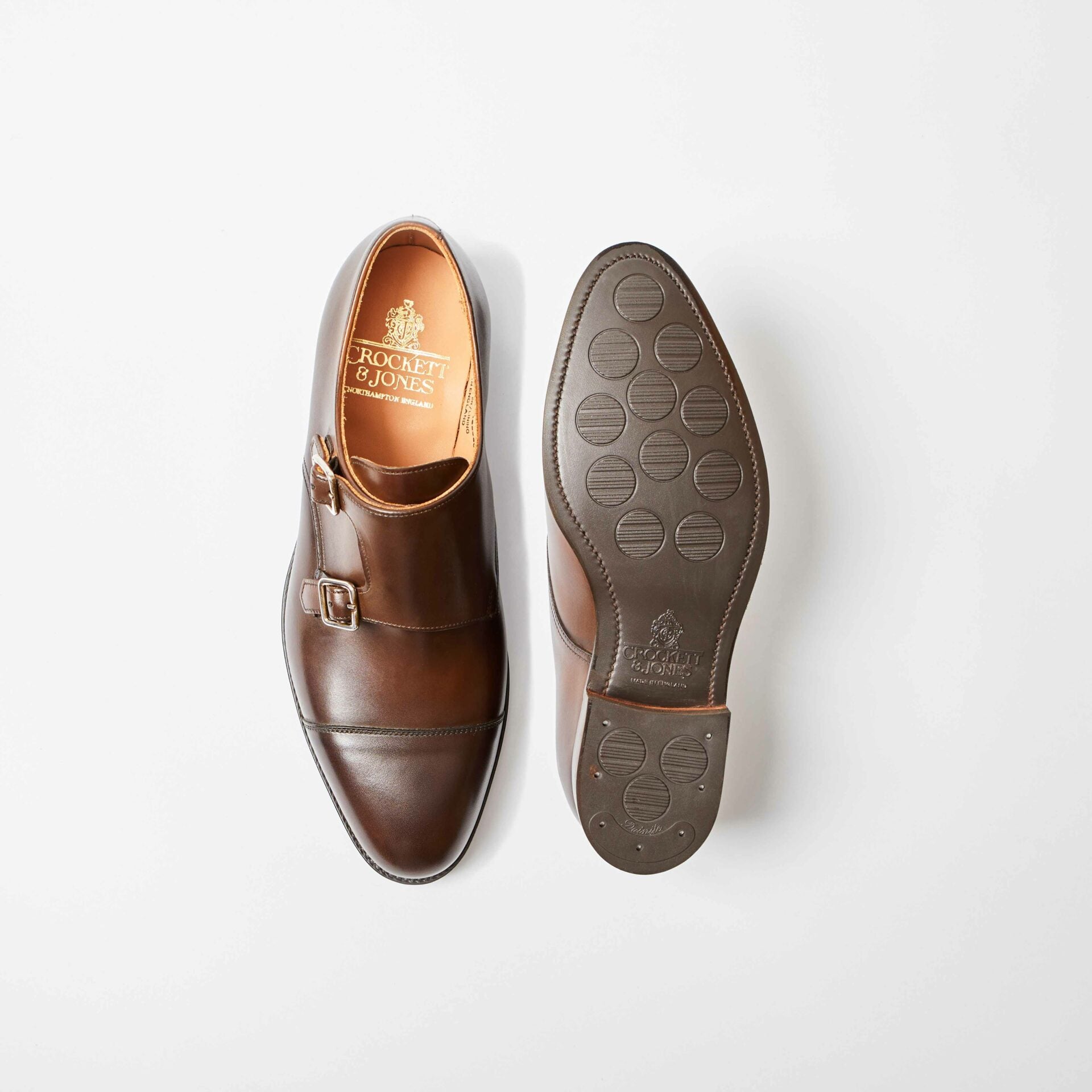 Lowndes 4 Dark Brown Burnished Calf Double Monk | Bowhill and Elliott