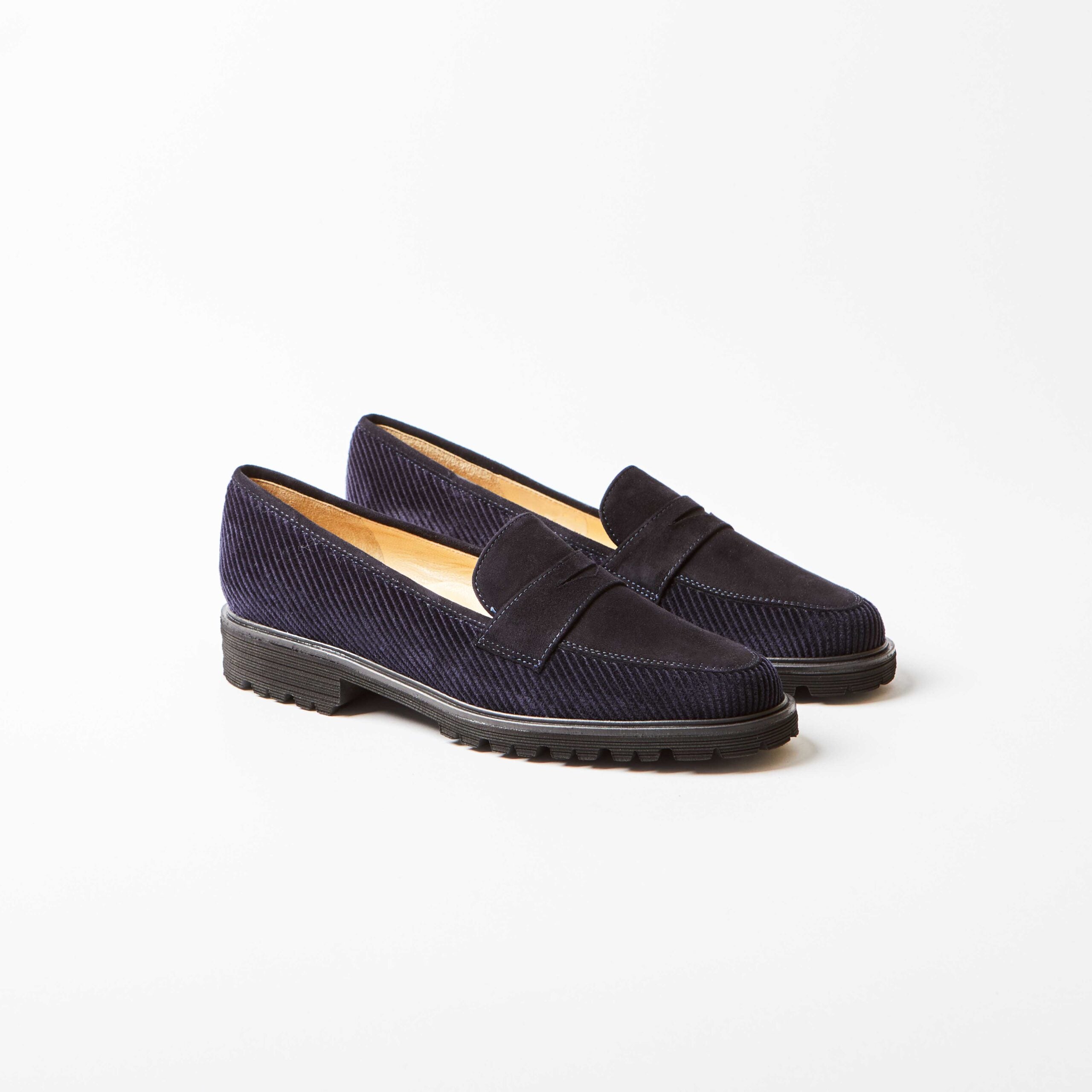 Forli Navy Corduroy Suede Penny Loafer