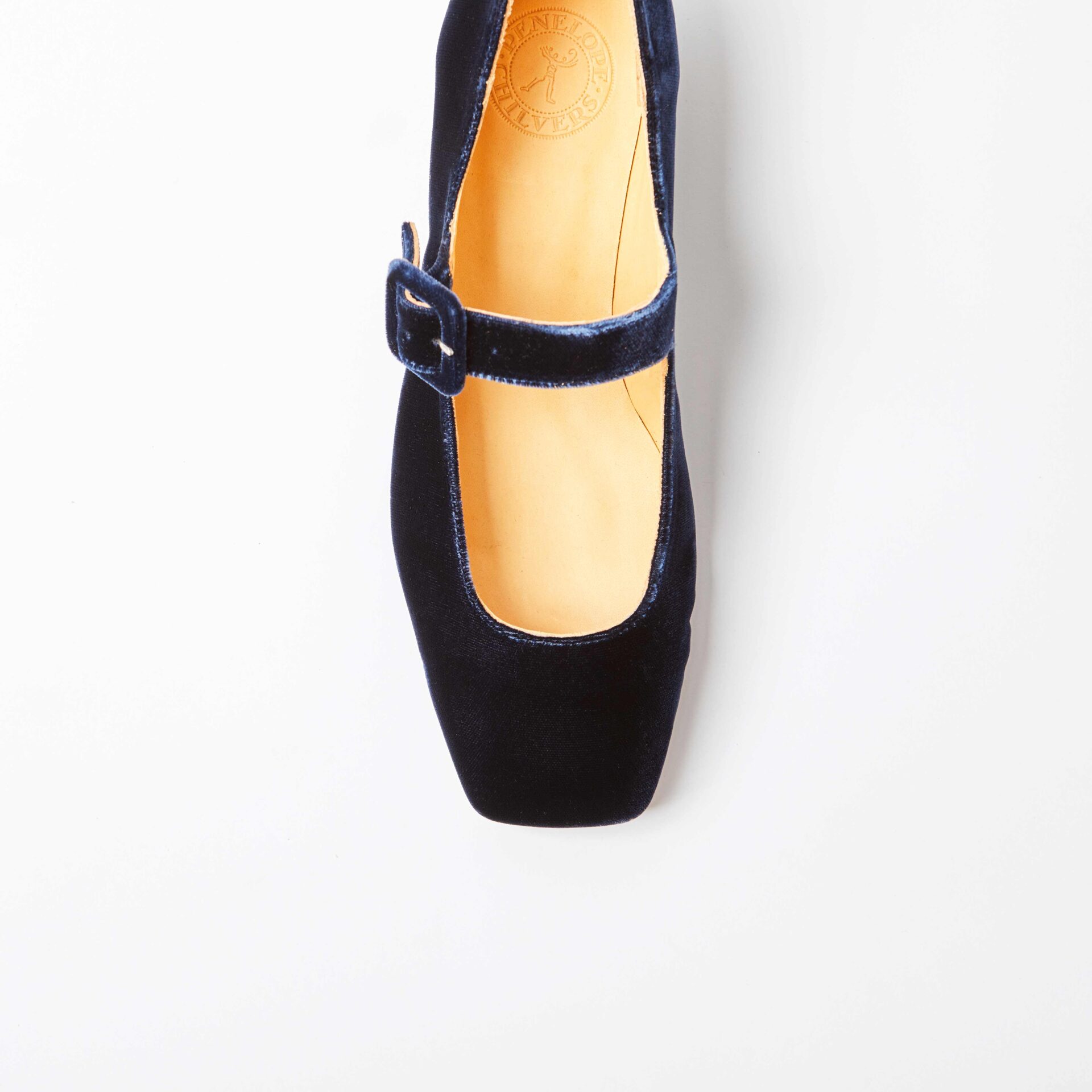 Low Mary Jane Velvet Shoe - Navy