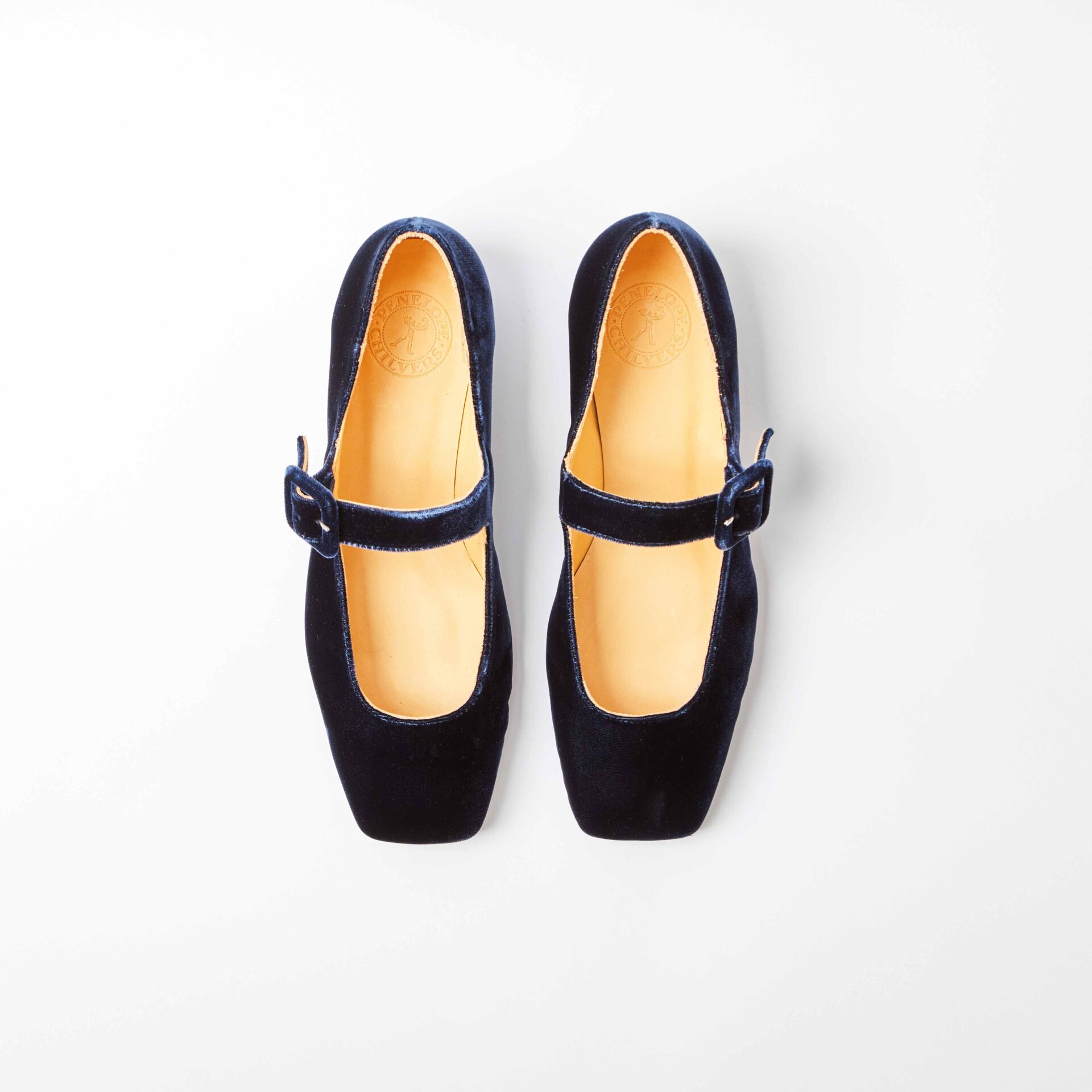 Low Mary Jane Velvet Shoe - Navy