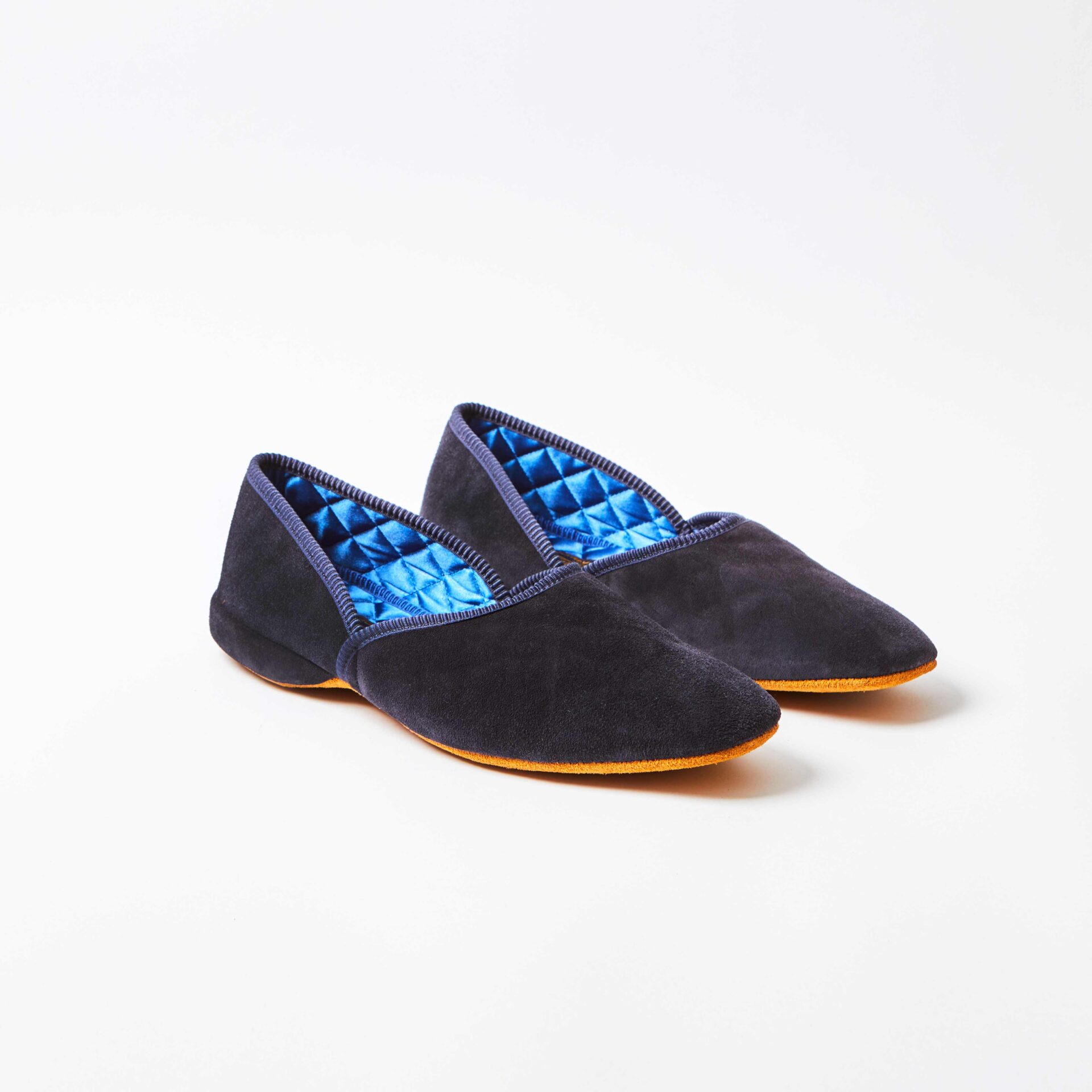 Navy Suede Grecian Slippers