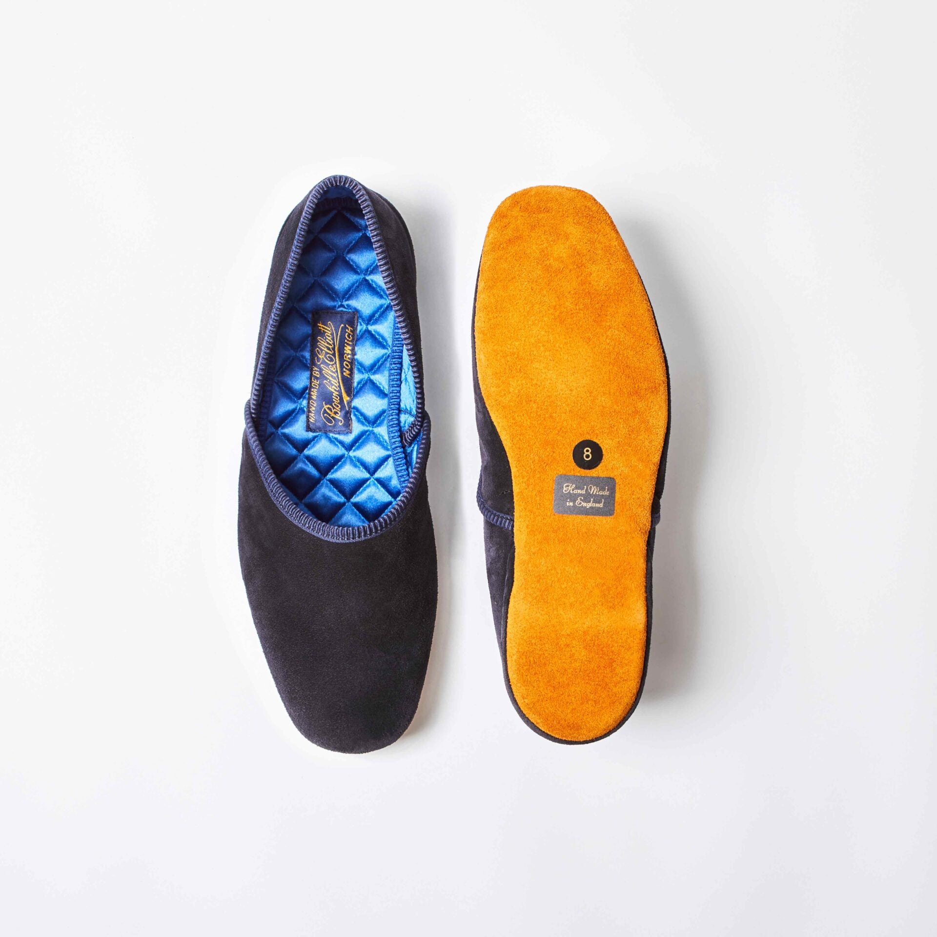 Navy Suede Grecian Slippers