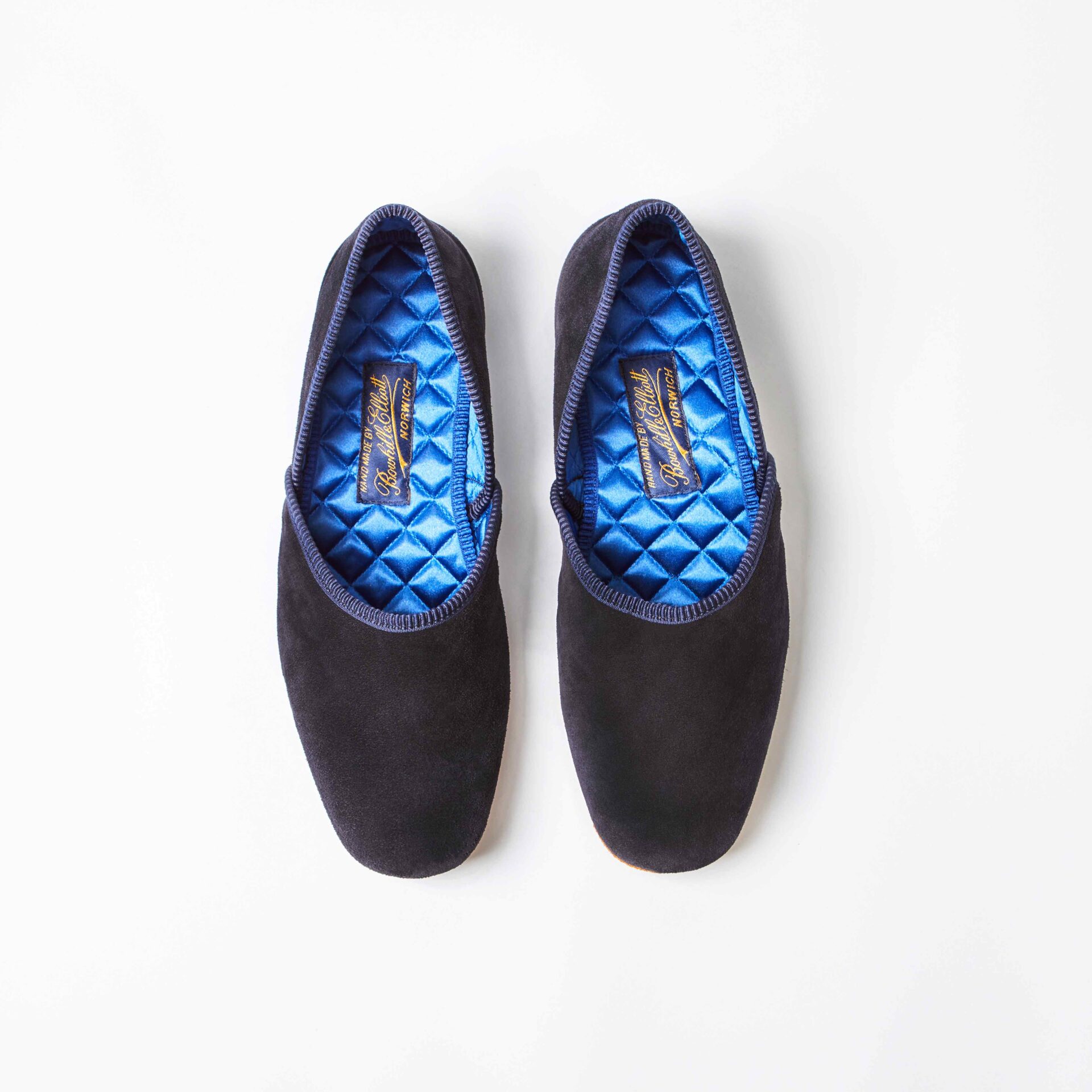 Navy Suede Grecian Slippers