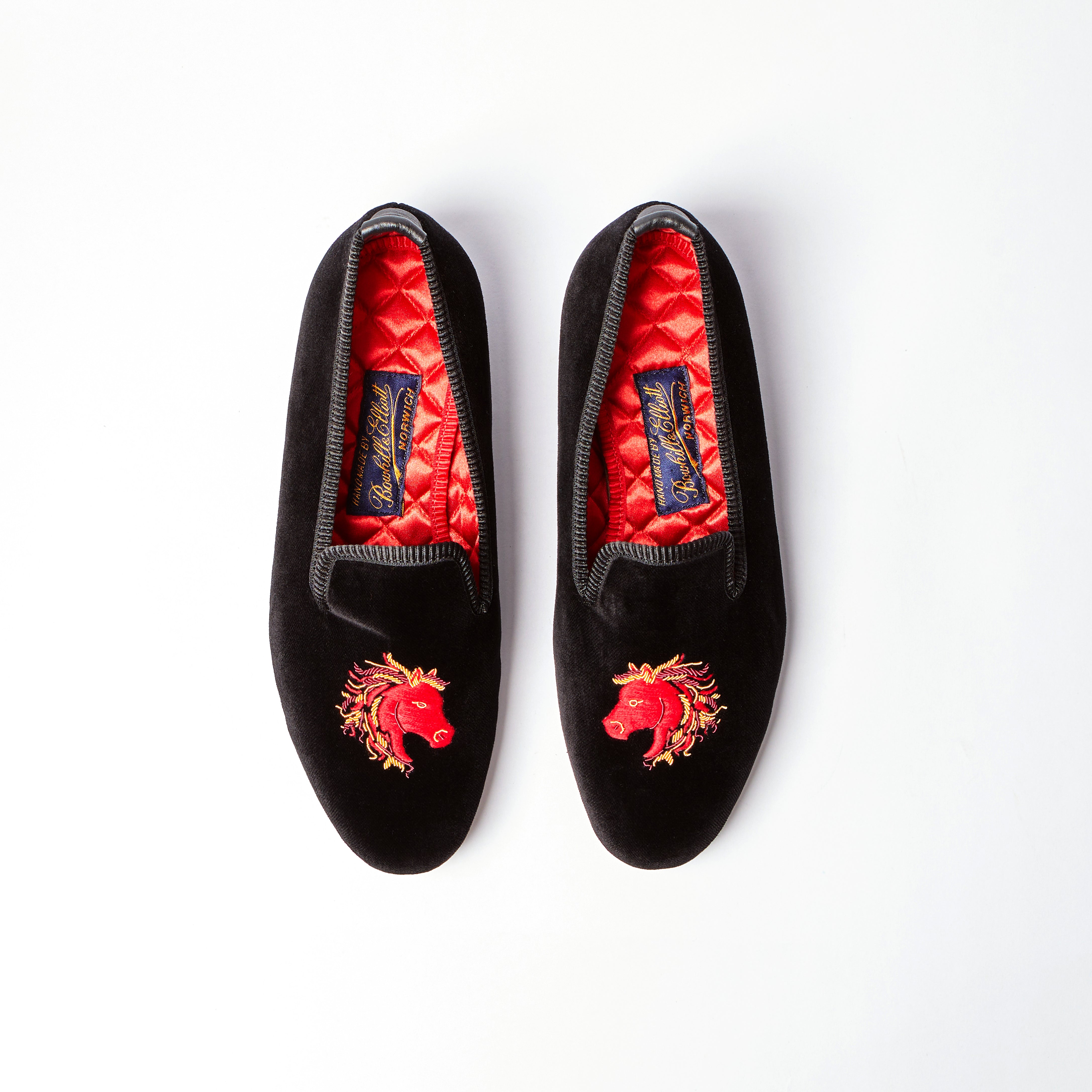 Black Velvet Albert with Embroidered Fire Horse