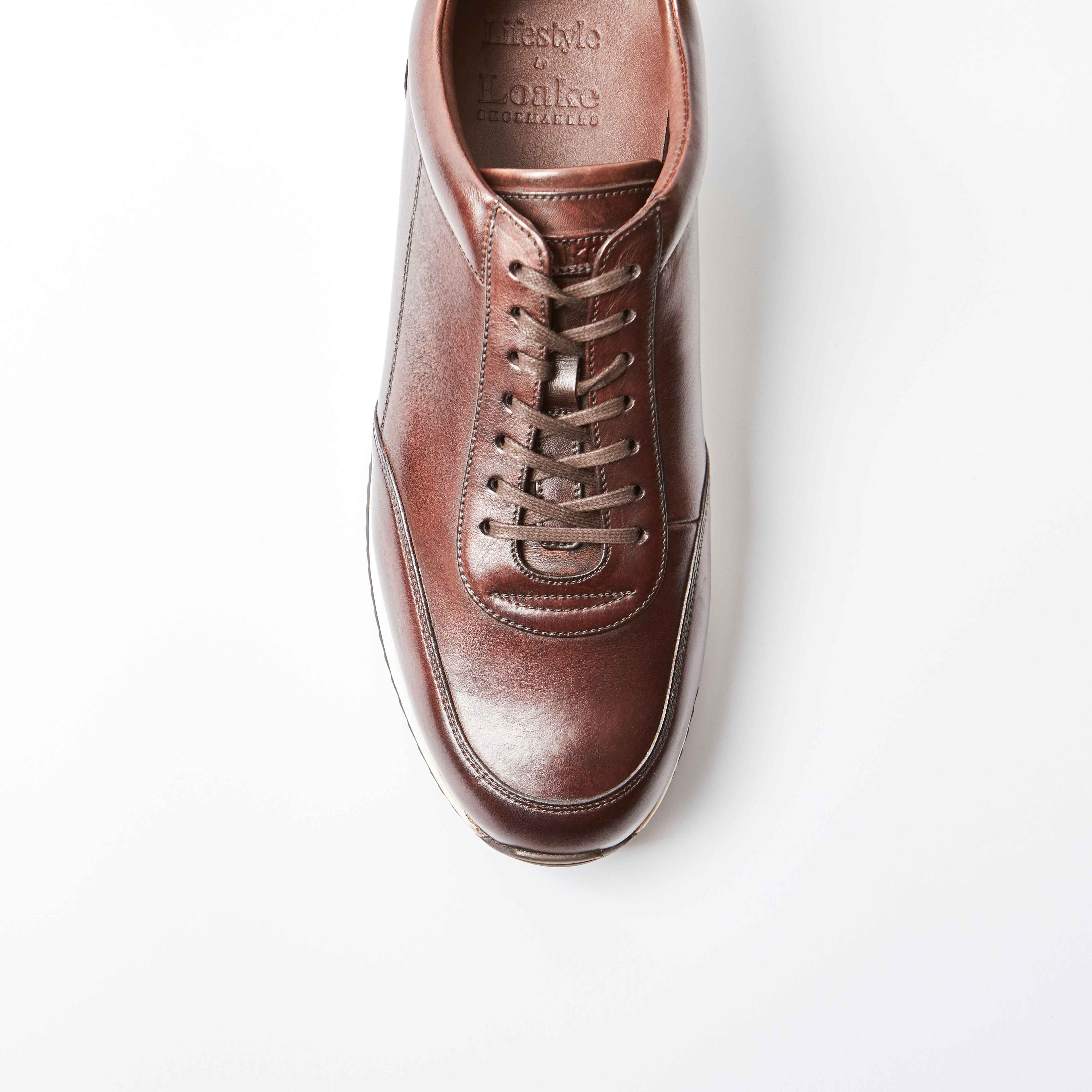Bannister Dark Brown Calf Leather Trainers