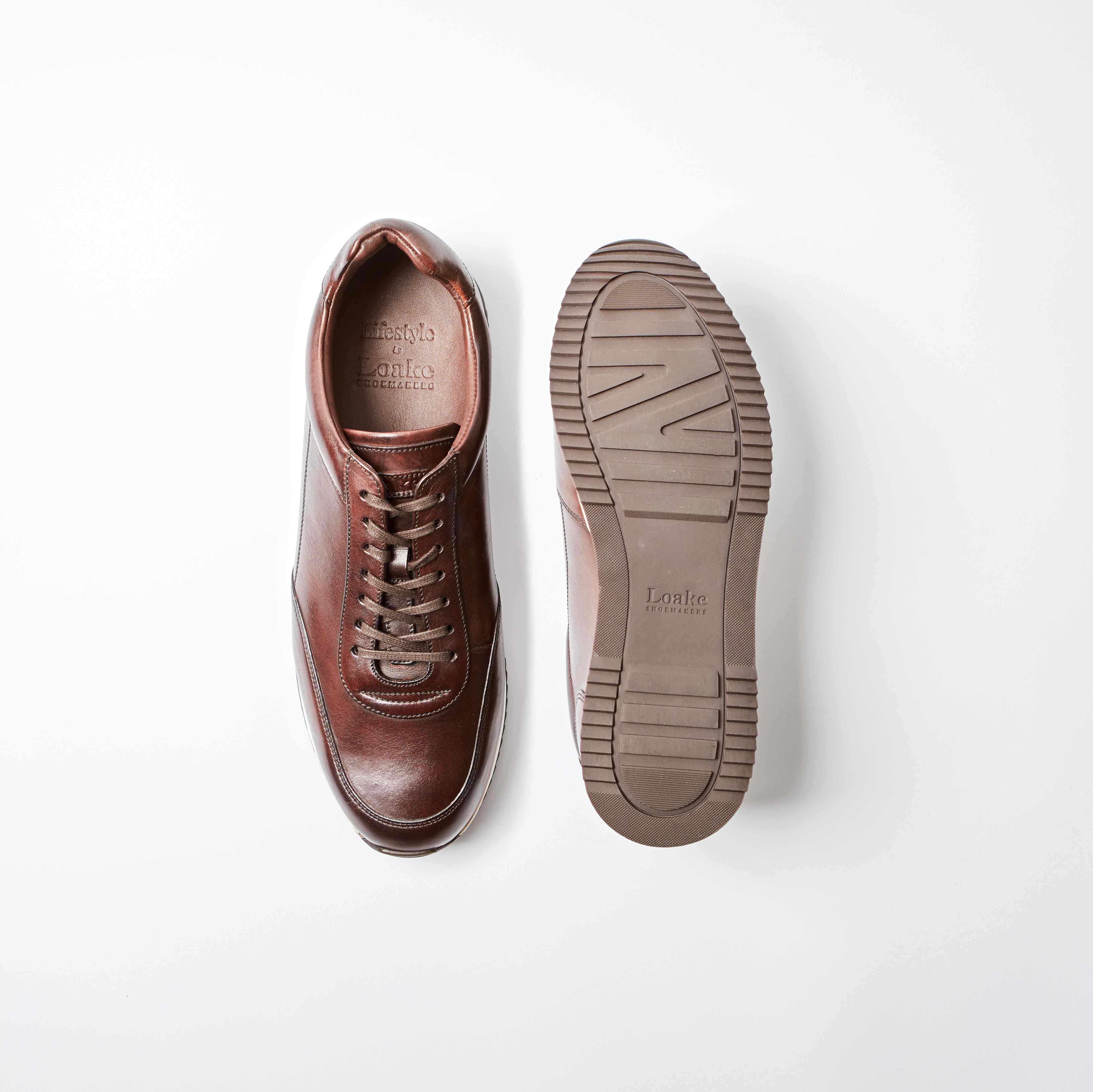 Bannister Dark Brown Calf Leather Trainers