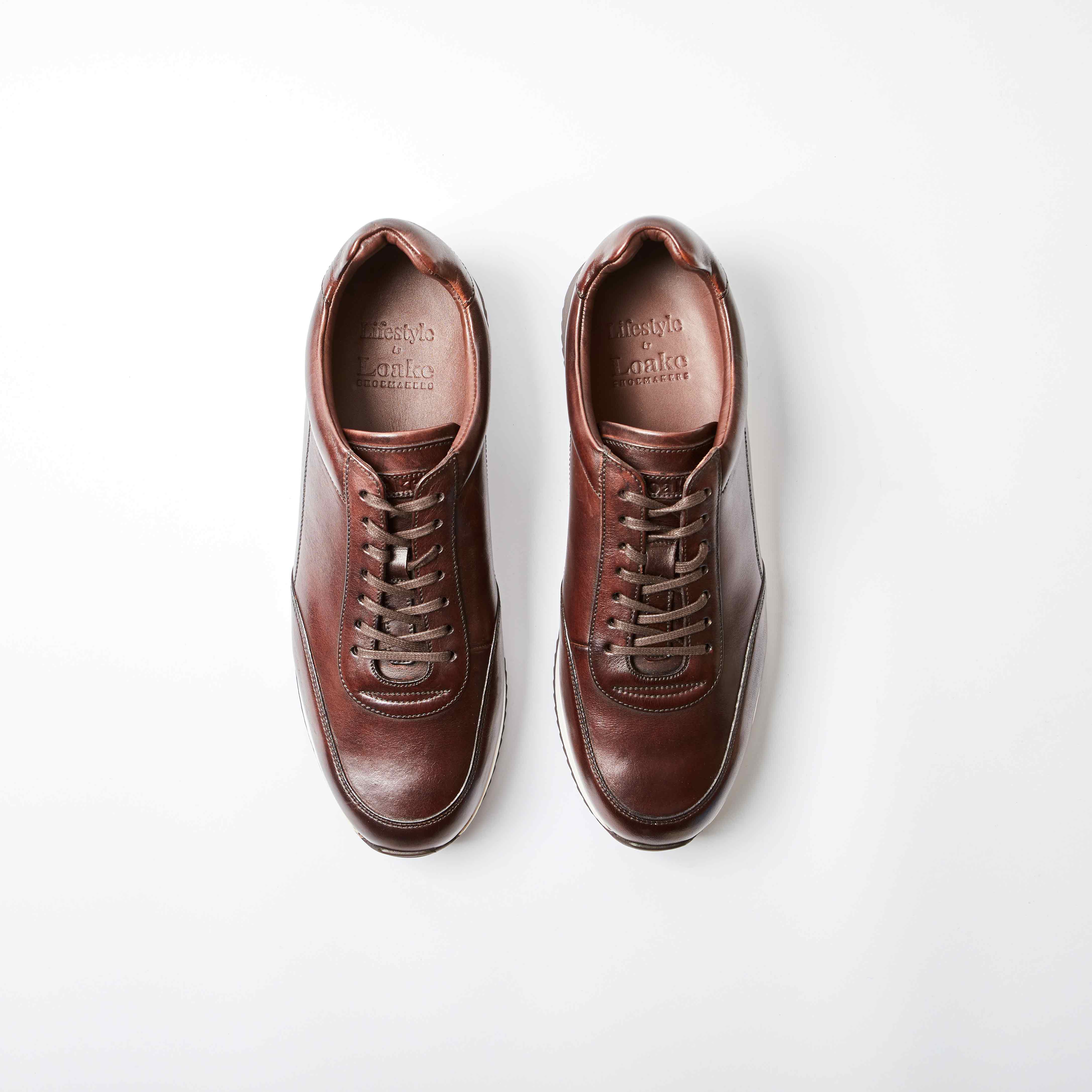 Bannister Dark Brown Calf Leather Trainers