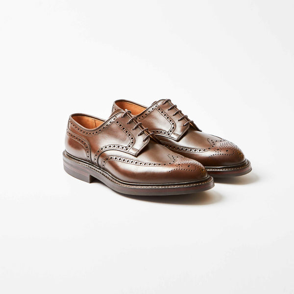 Pembroke Dark Brown Wax Calf Derby Brogue | Bowhill and Elliott