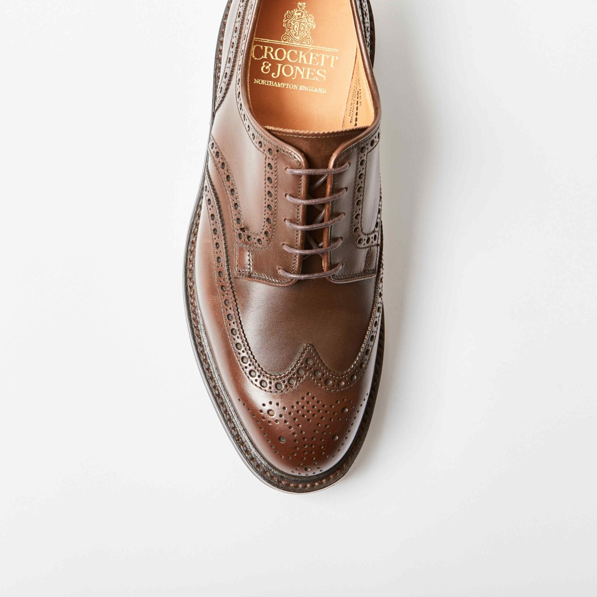 Pembroke Dark Brown Wax Calf Derby Brogue | Bowhill and Elliott