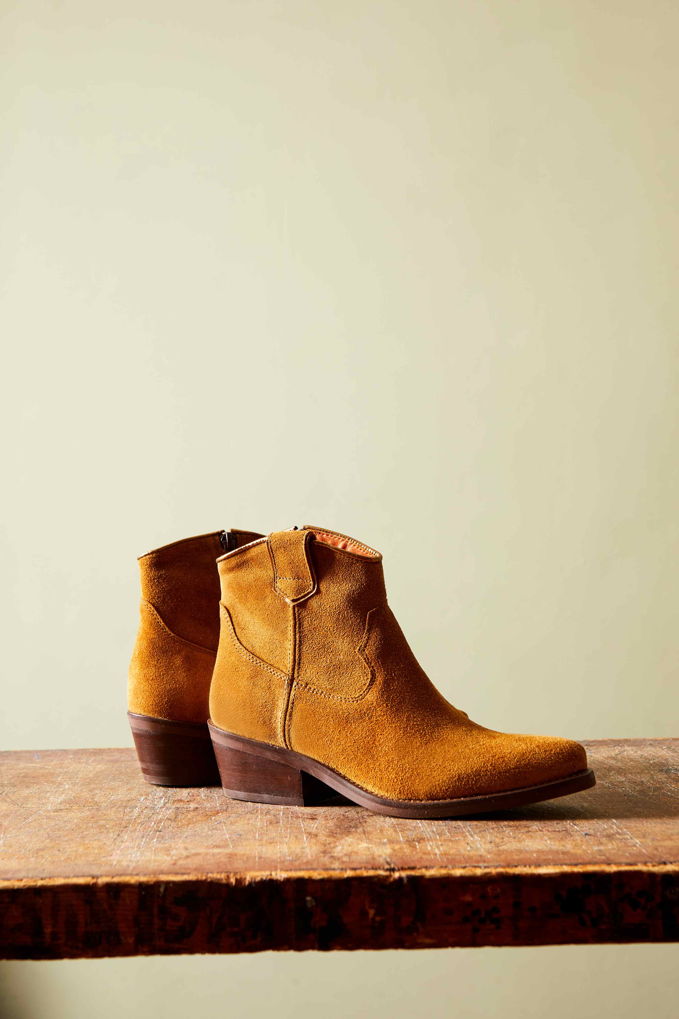 Cassidy Suede Cowboy Boot - Tan