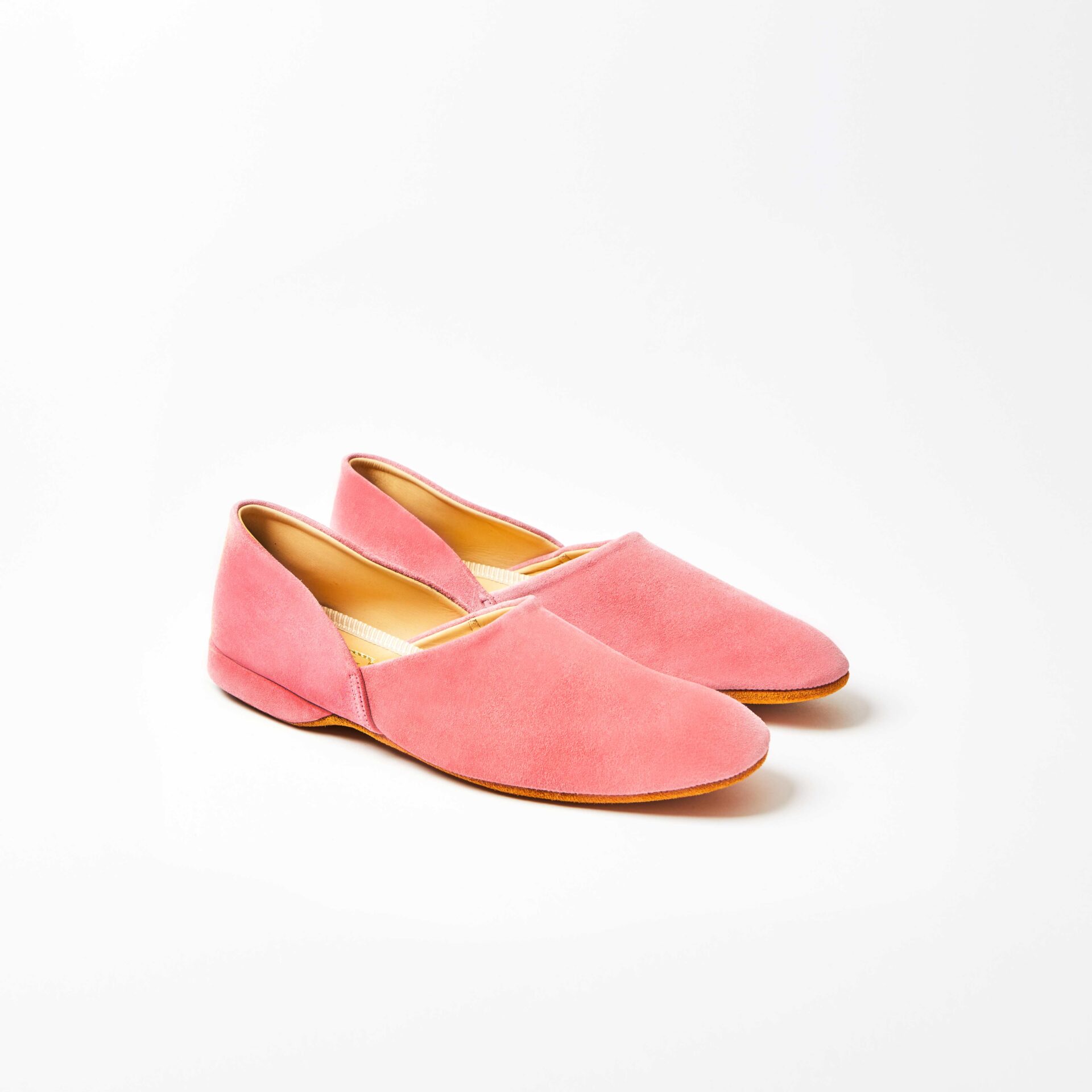 Pink Suede Grecian Slippers