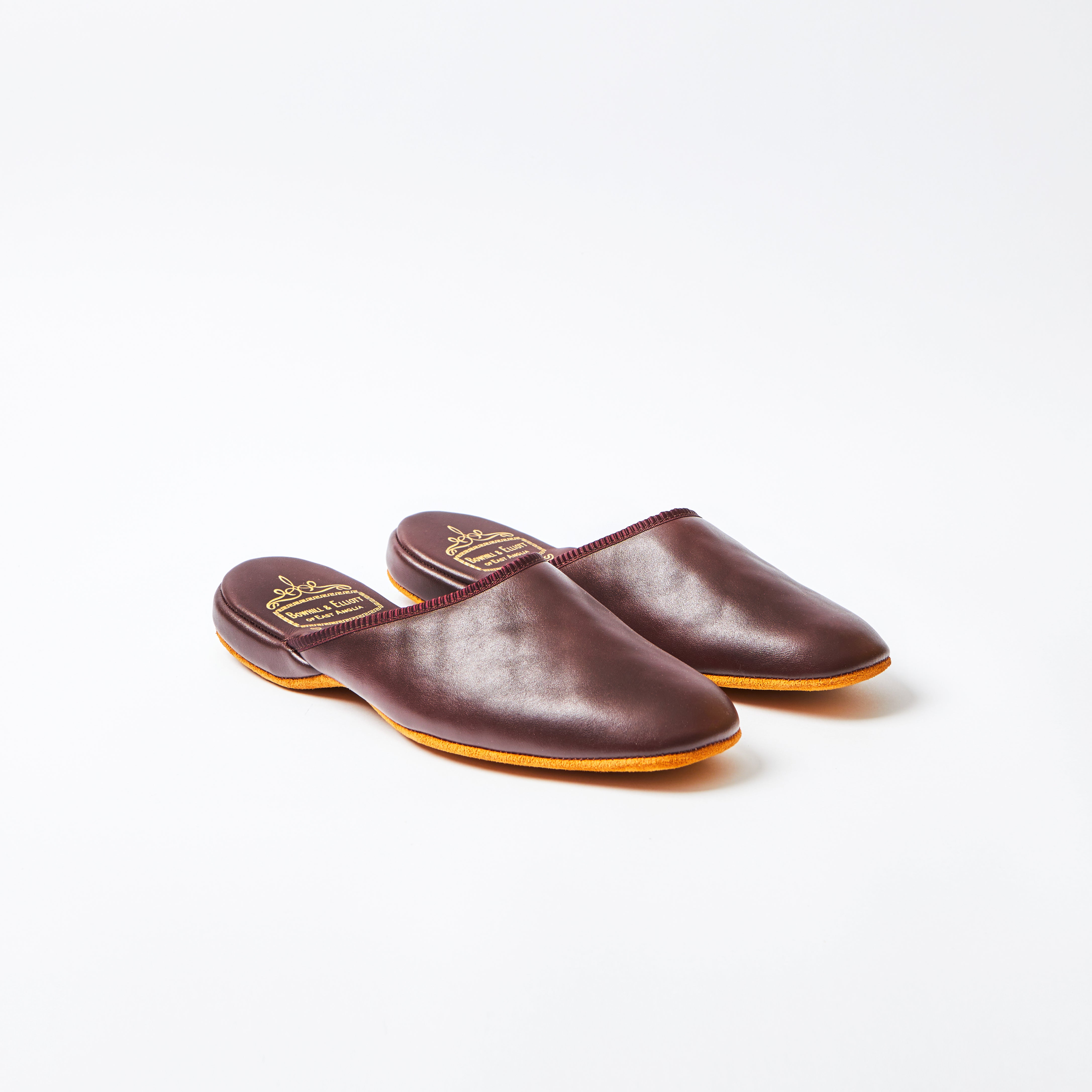 Wine Leather Mule Slipper