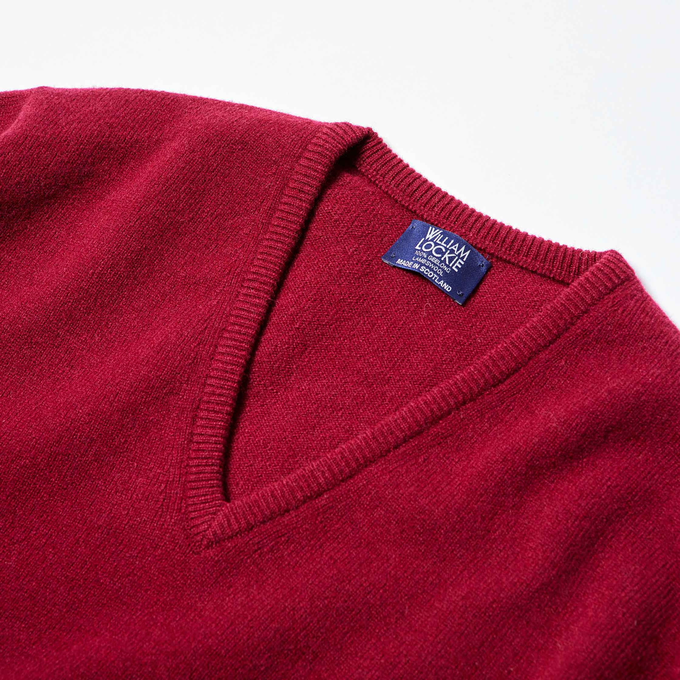 The V-Neck Jumper in Bordeaux