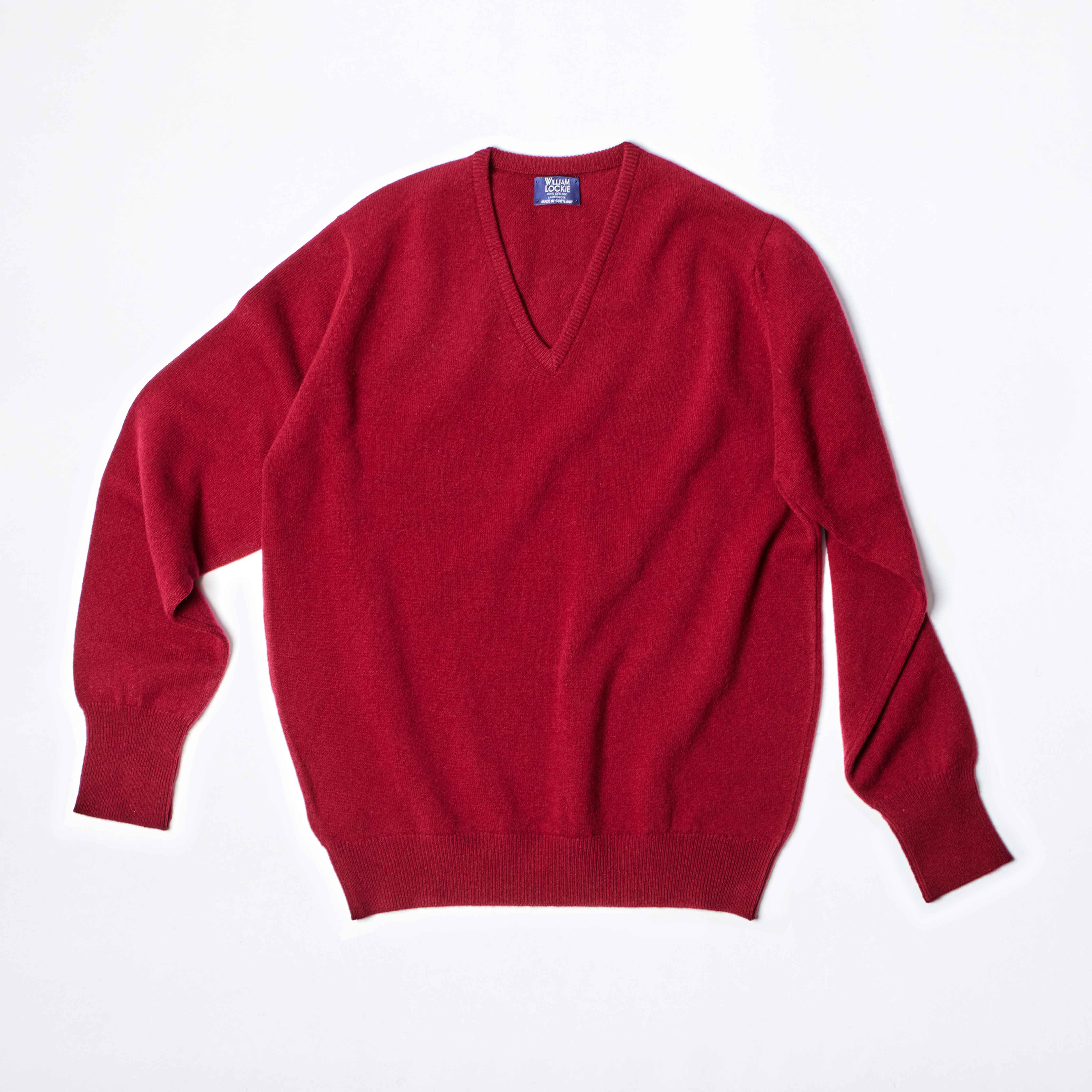 The V-Neck Jumper in Bordeaux