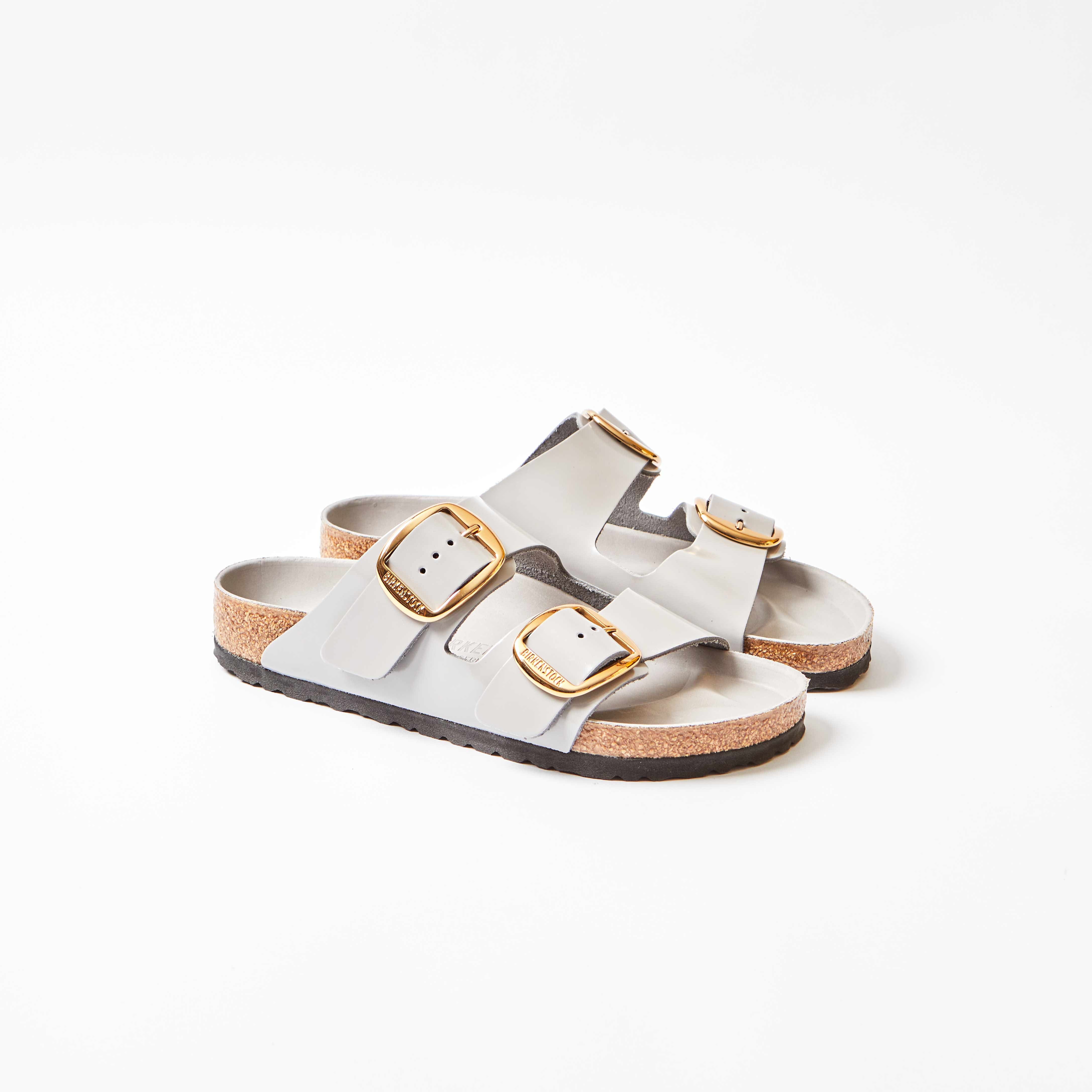 Arizona hill's Arizona Big Buckle Natural Leather Patent High-Shine Stone