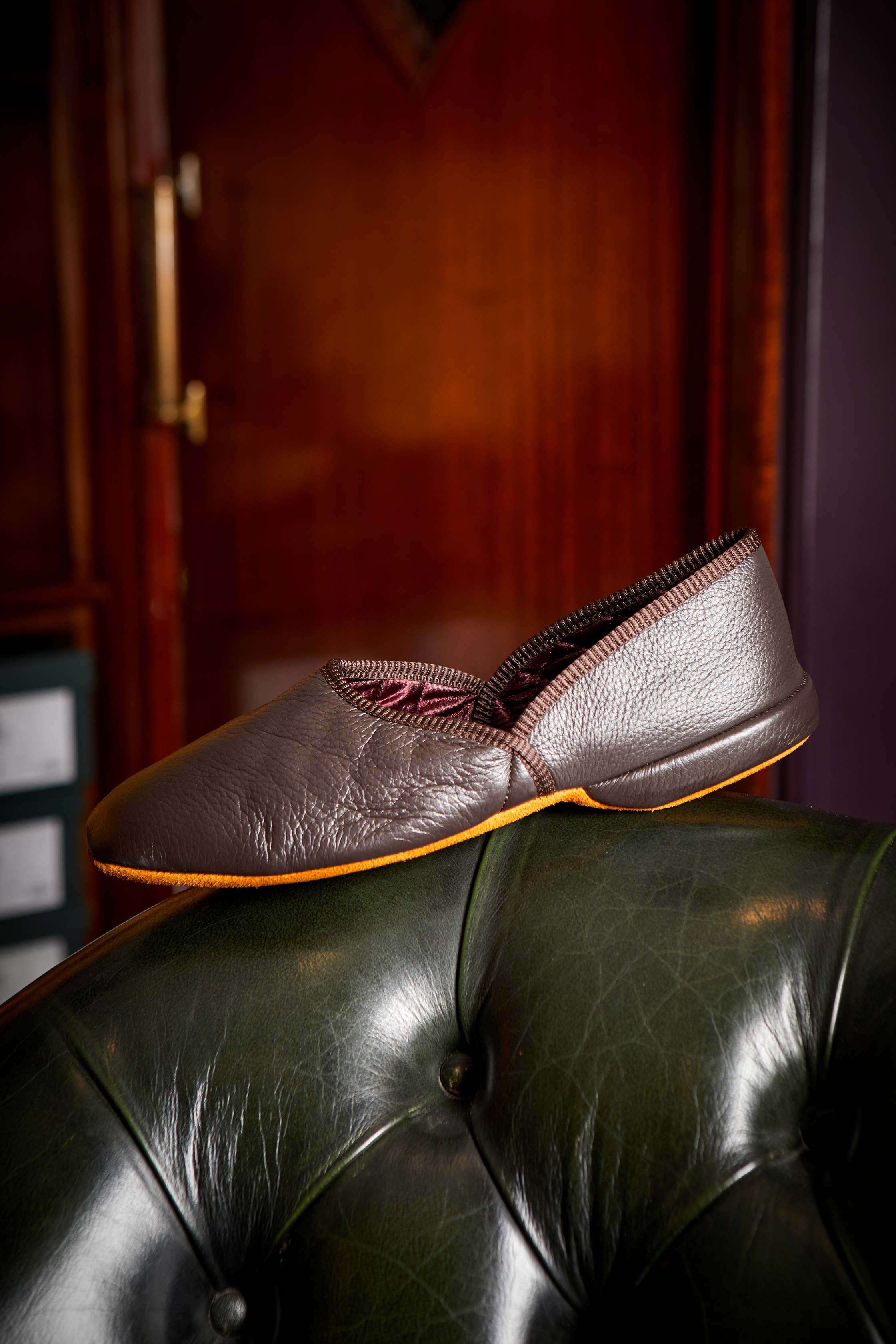 Mocha Deerskin Grecian Slippers