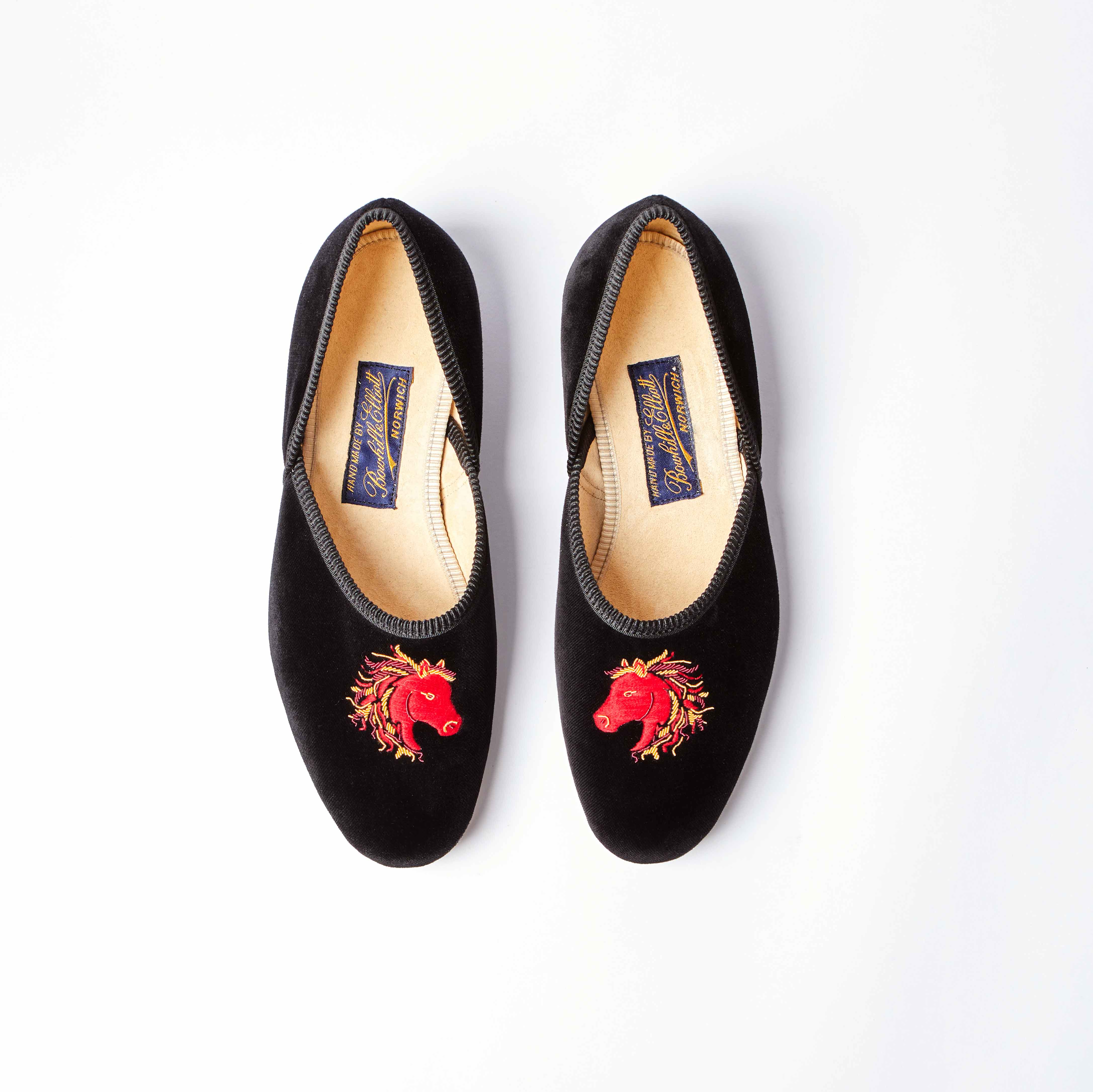 The Grecian in Black Velvet with Embroidered Fire Horse