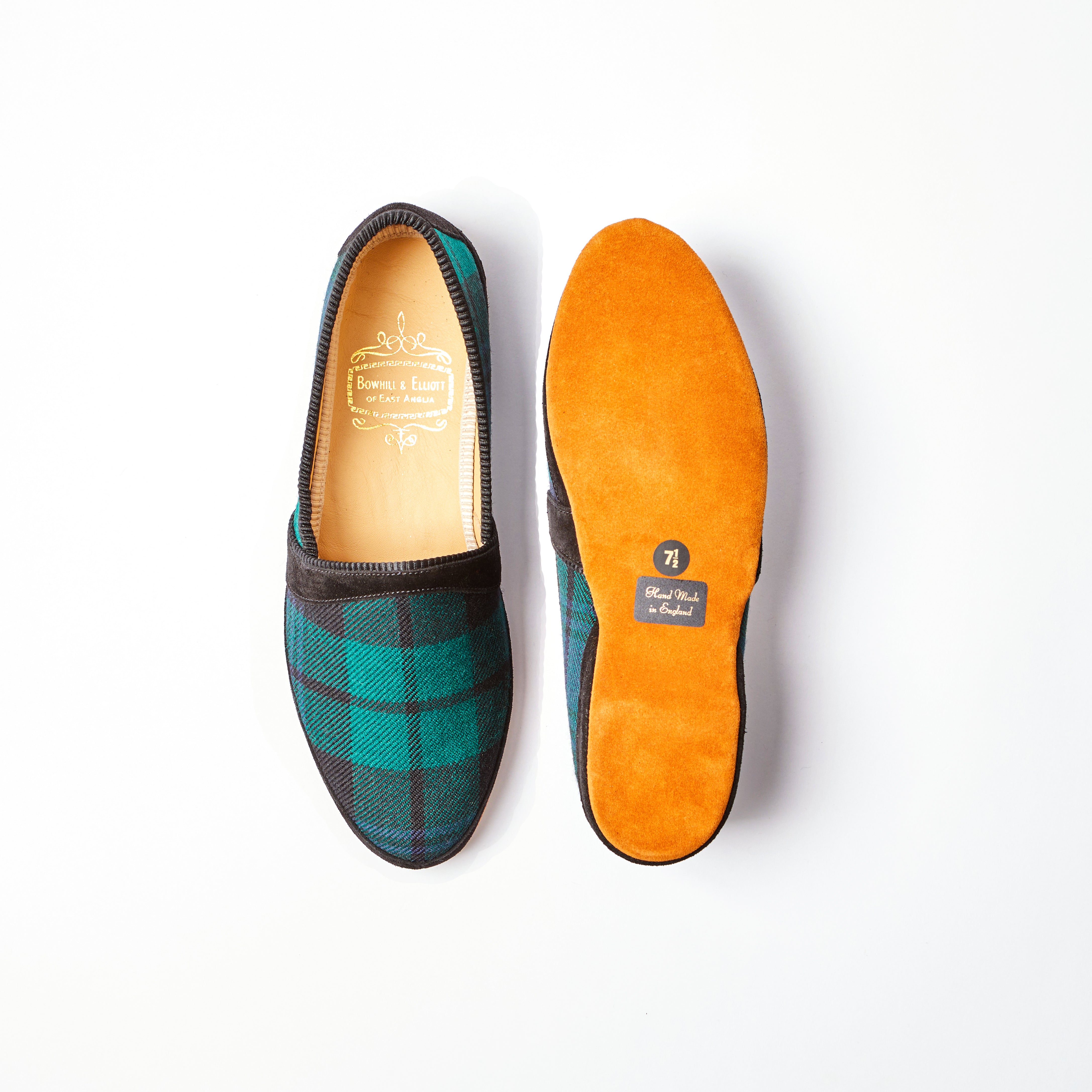 Black Watch Tartan Soft Sole Monk Slippers