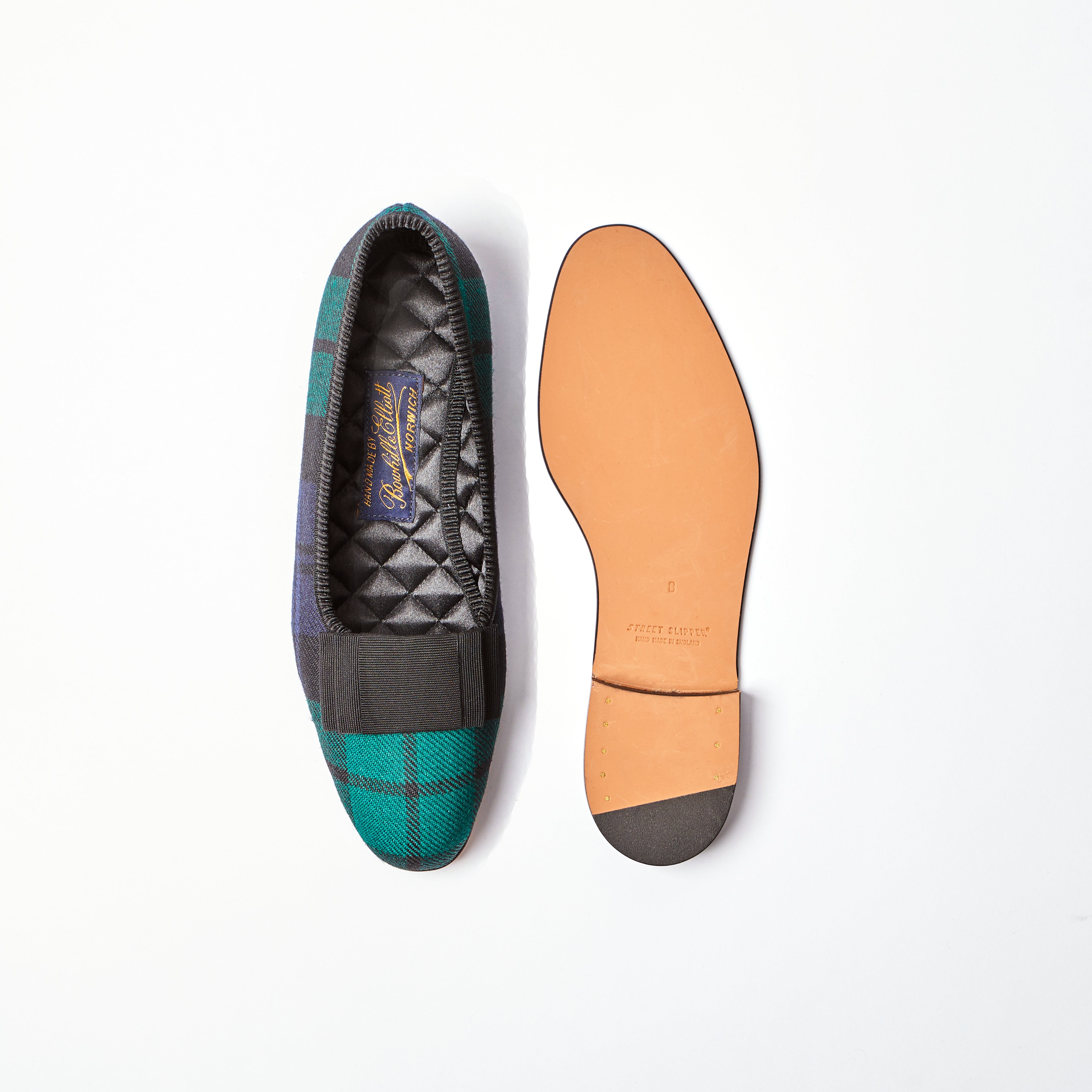 Black Watch Tartan Opera Pumps with Flat Bow