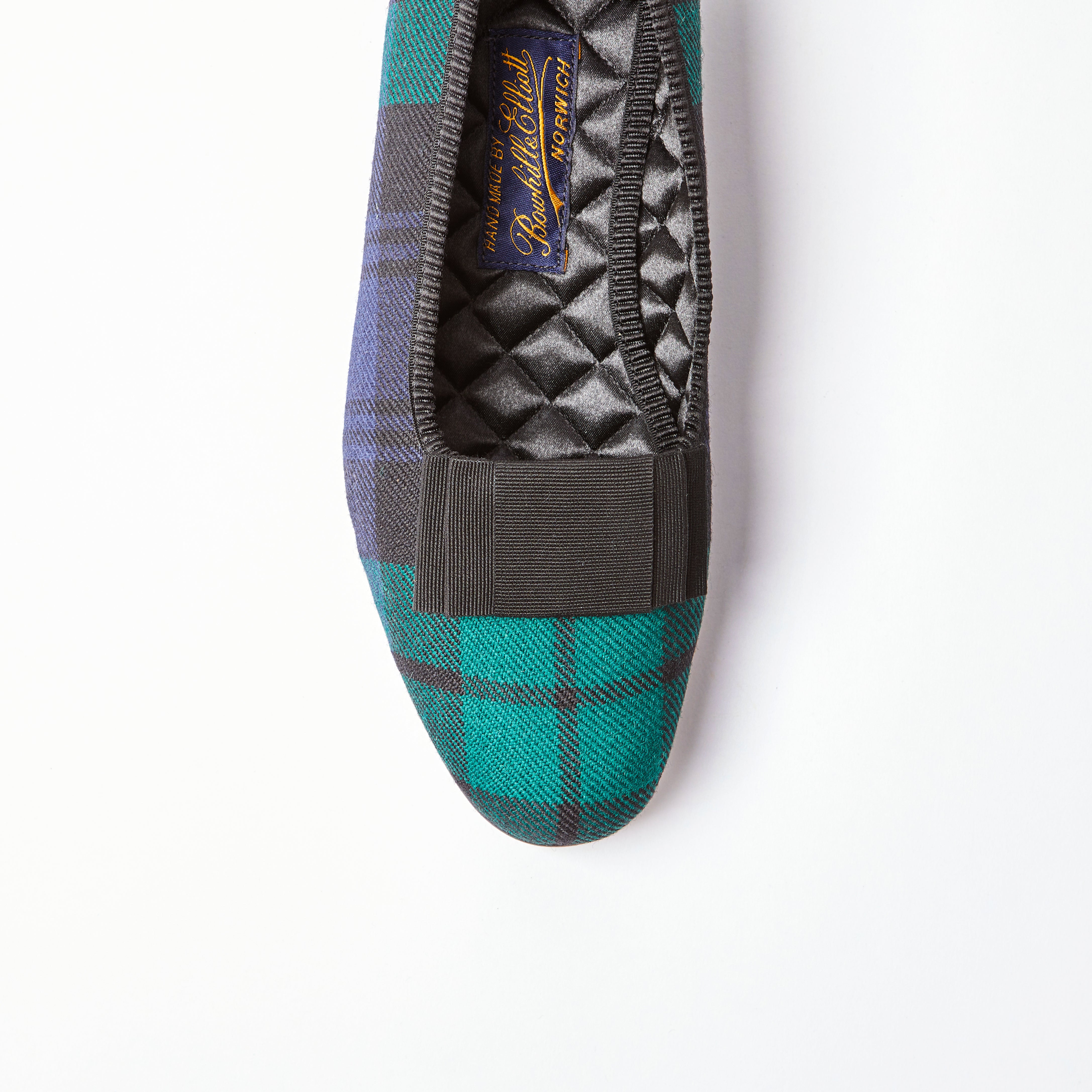 Black Watch Tartan Opera Pumps with Flat Bow