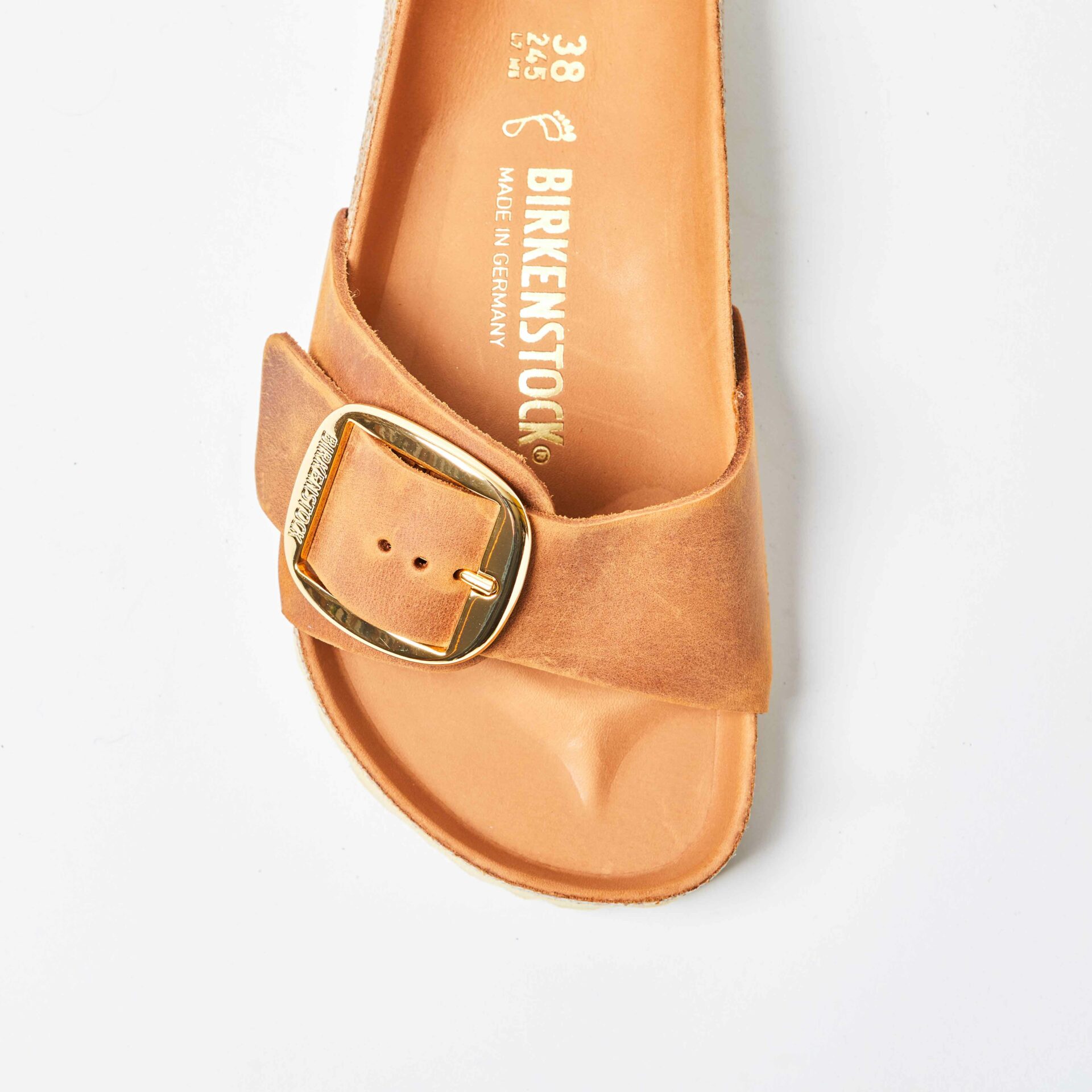 Madrid Big Buckle Natural Leather Oiled Cognac | Bowhill and Elliott