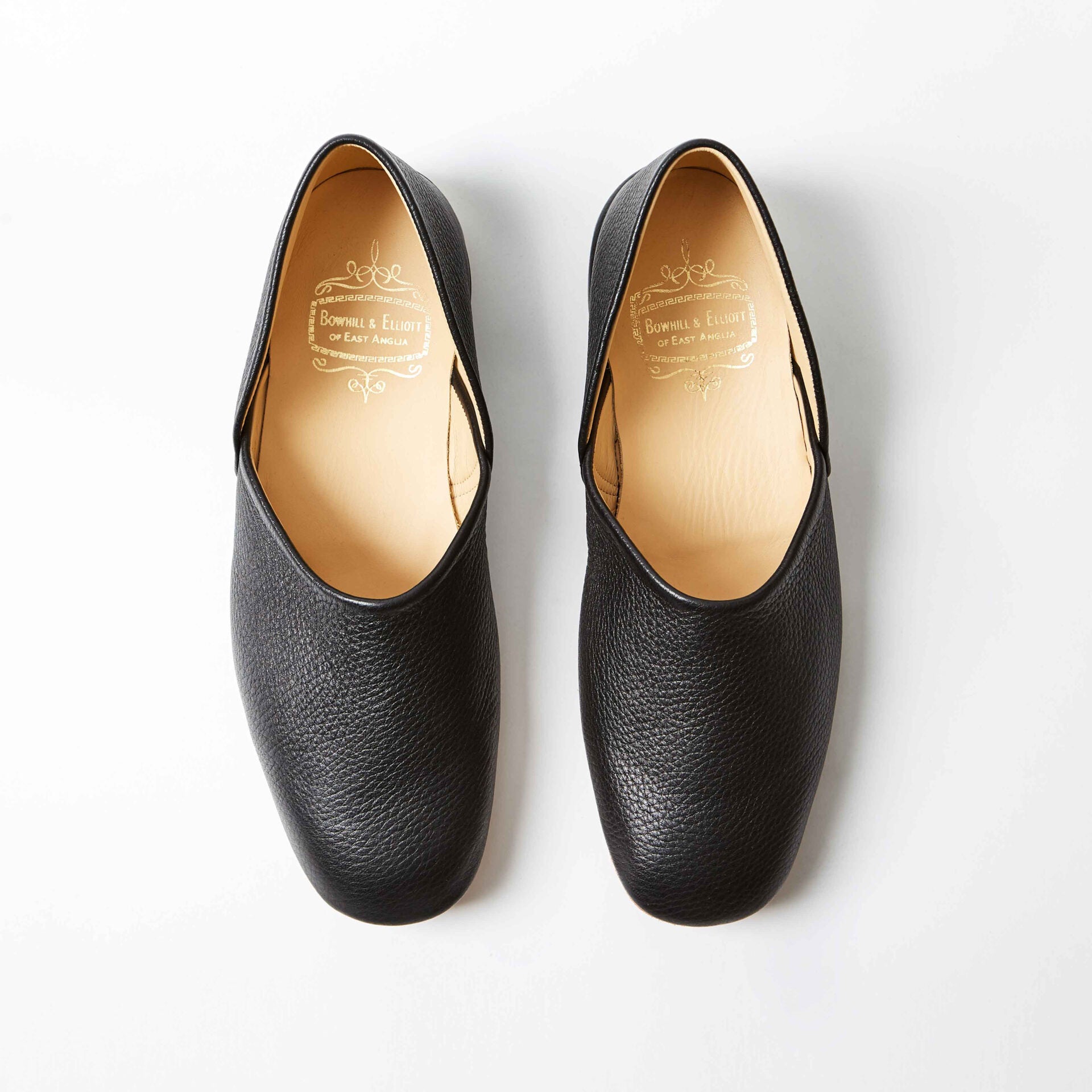 Black Deerskin Grecian Slippers