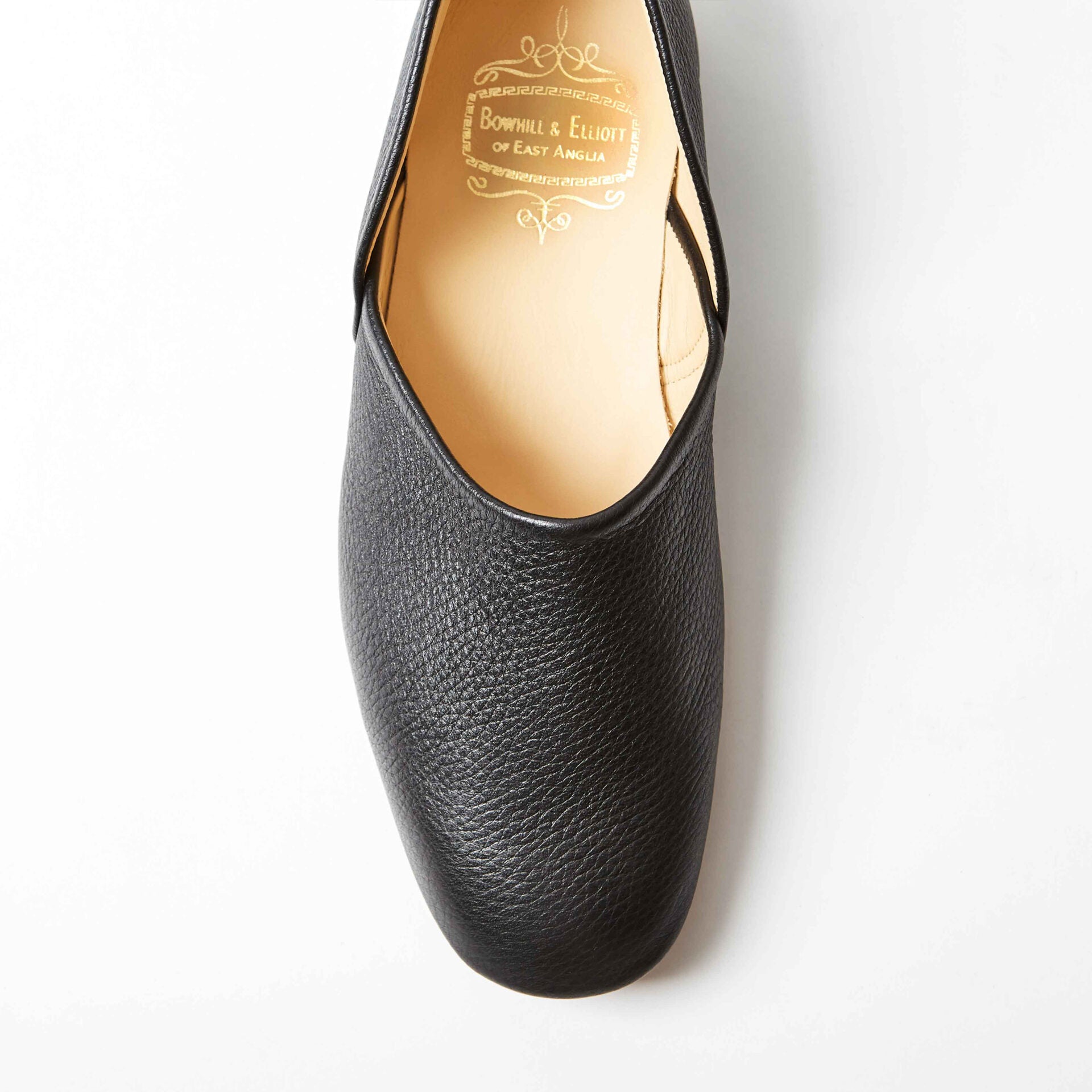 Black Deerskin Grecian Slippers